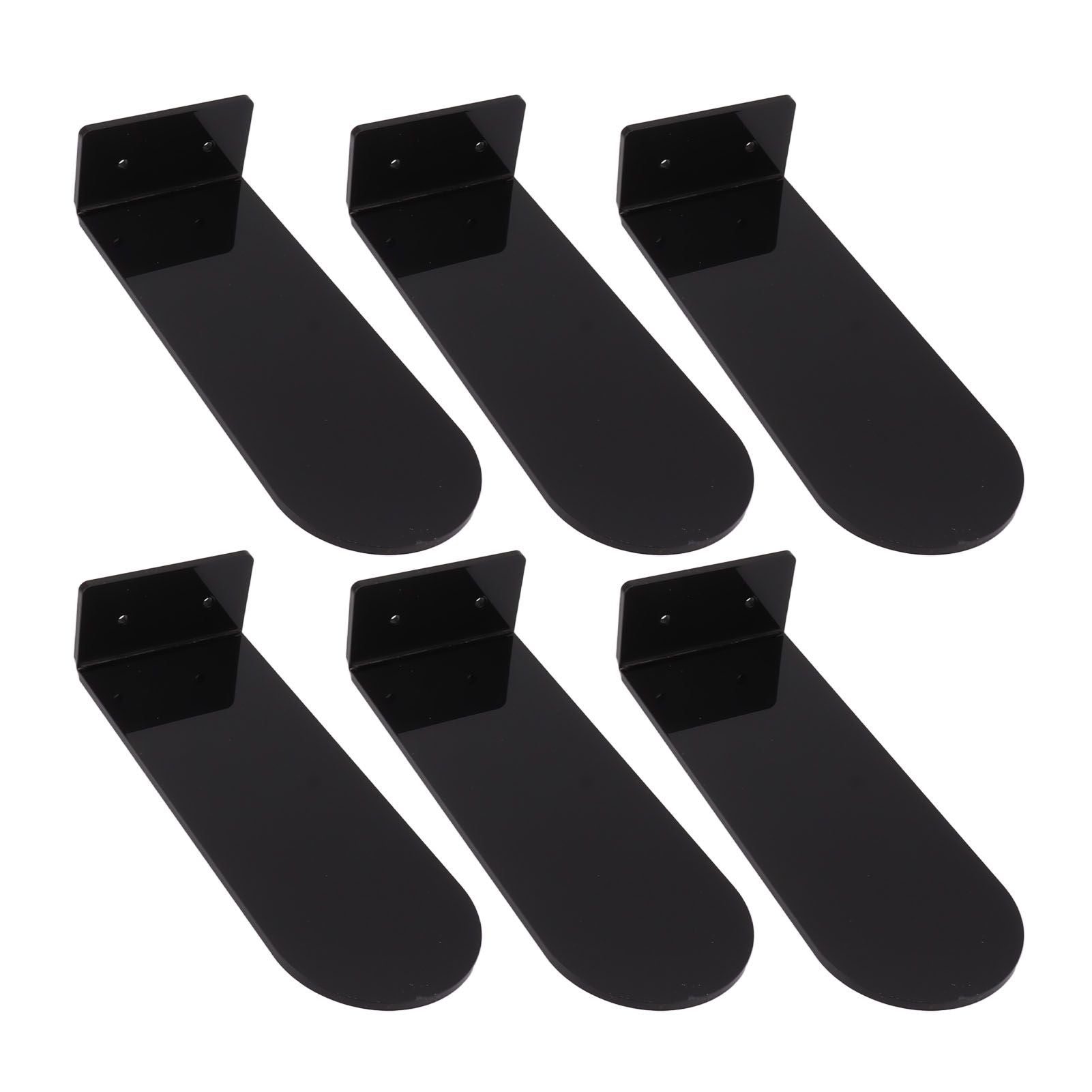 6pcs Floating Shoe Shelves 7.9in Length Acrylic Shoe Display for Footwear Collection Black