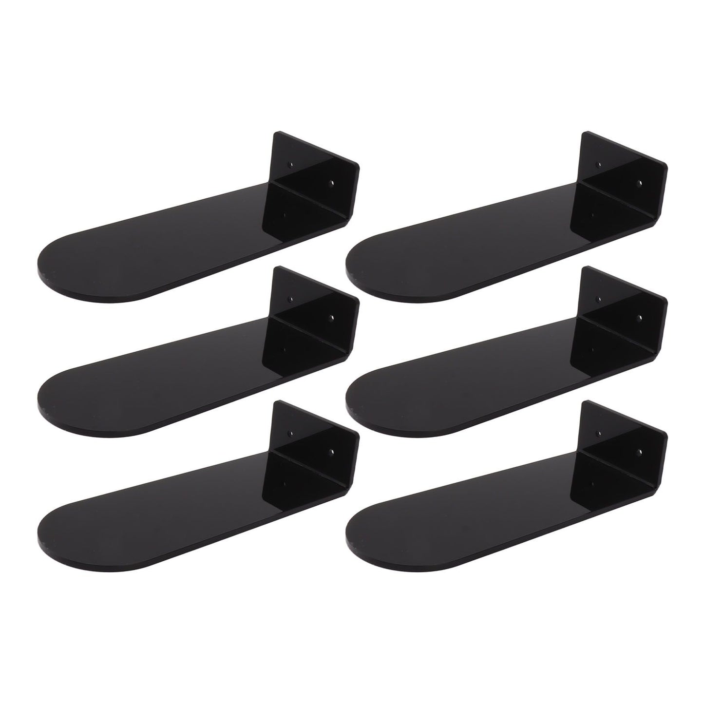 6pcs Floating Shoe Shelves 7.9in Length Acrylic Shoe Display for Footwear Collection Black