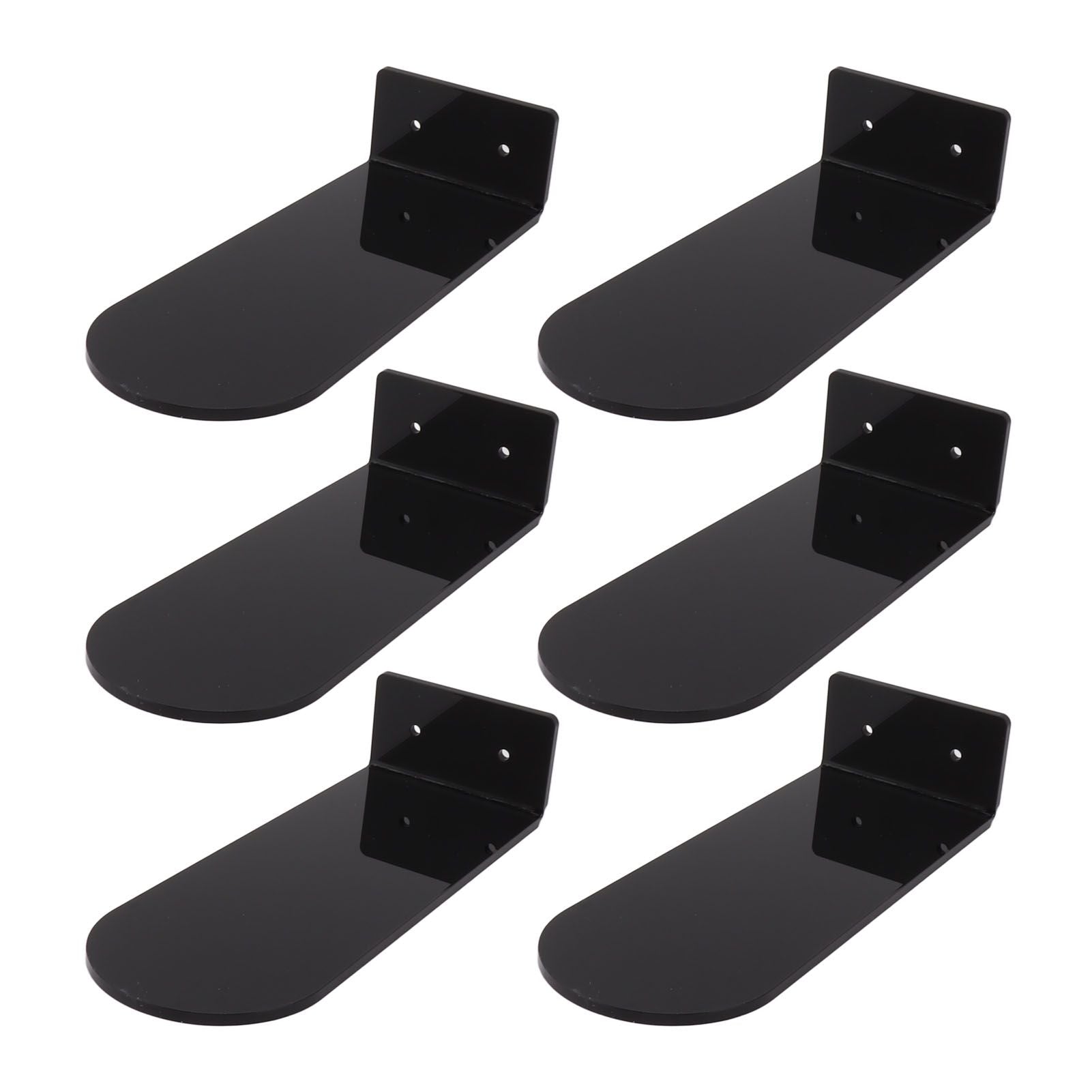 6pcs Floating Shoe Shelves 7.9in Length Acrylic Shoe Display for Footwear Collection Black