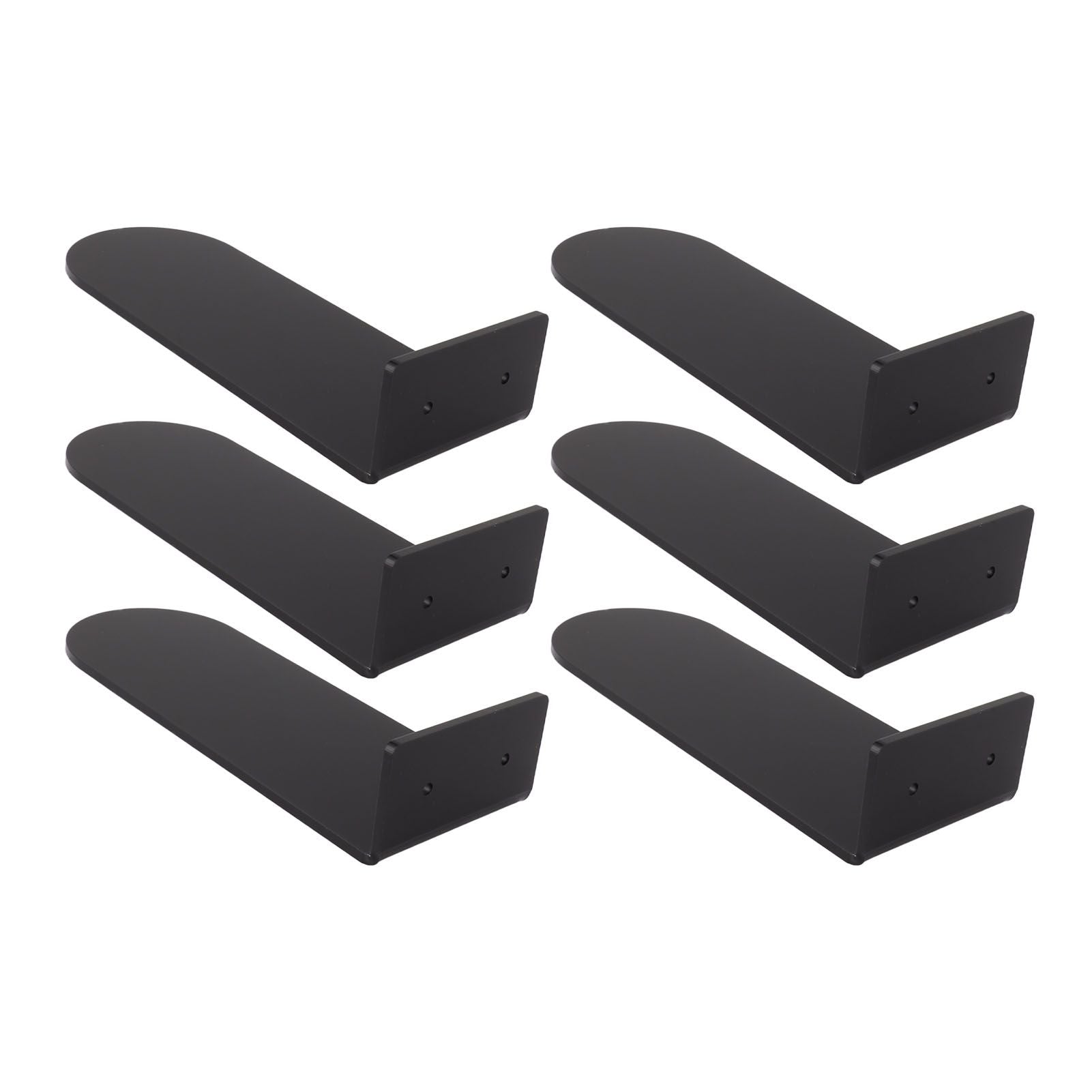 6pcs Floating Shoe Shelves 7.9in Length Acrylic Shoe Display for Footwear Collection Black