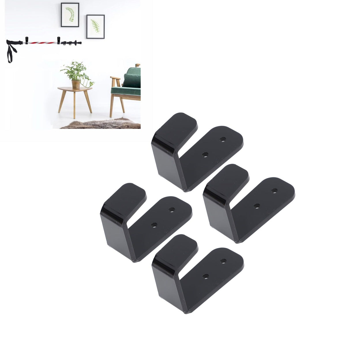 4PCS Hockey Stick Rack Black Acrylic Hockey Stick Holder