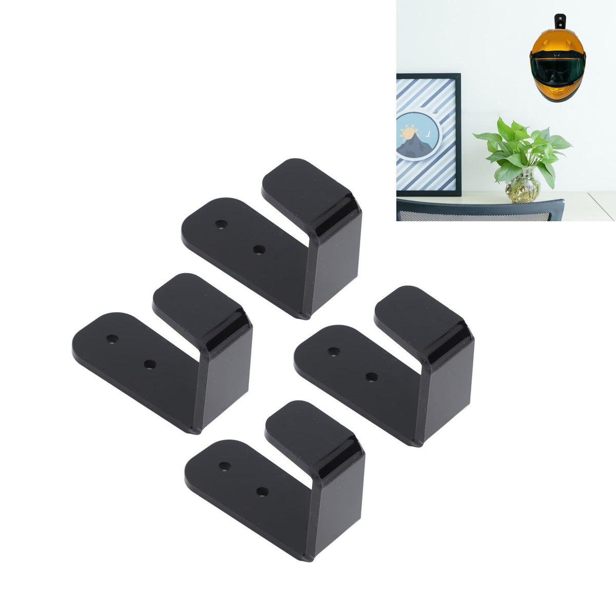 4PCS Hockey Stick Rack Black Acrylic Hockey Stick Holder