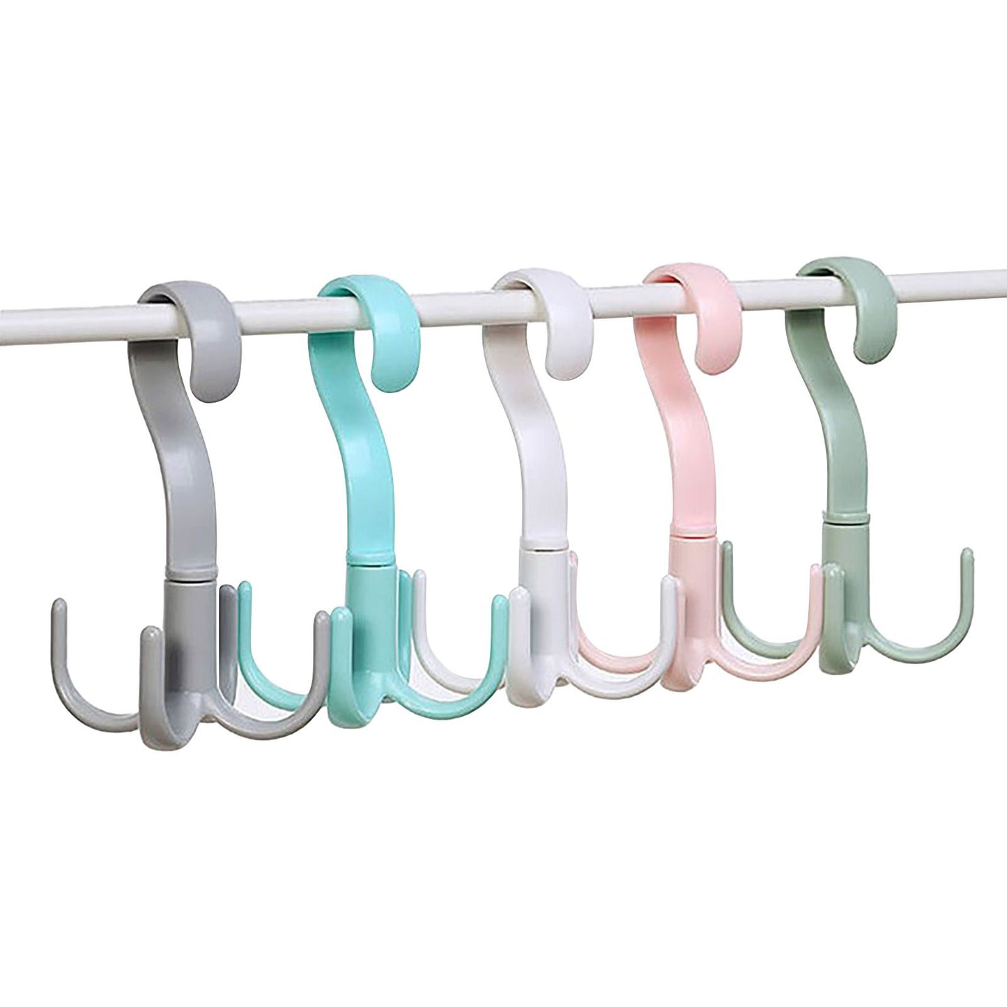 8 Pcs 4 Claws Closet Hangers 360 Degree Rotatable Closet Hanger Hook Thickened Strong Load Bearing Random Color