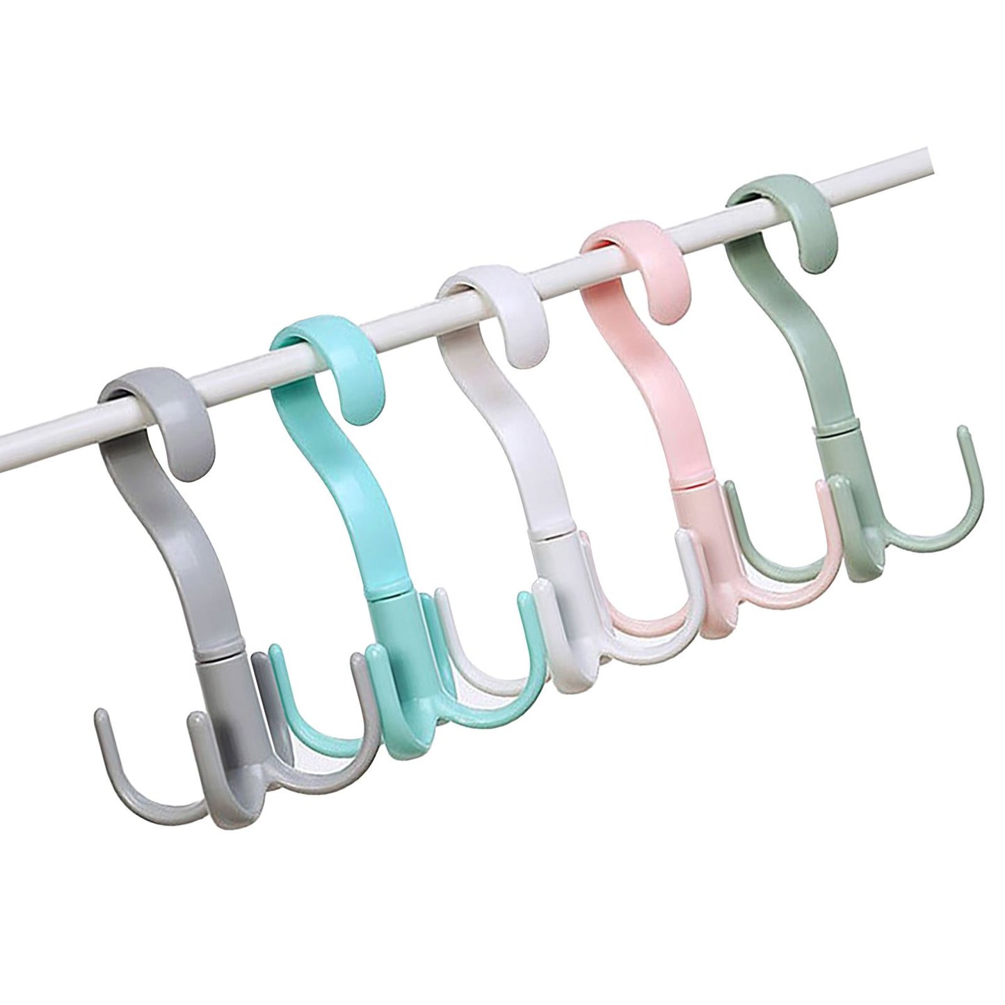 8 Pcs 4 Claws Closet Hangers 360 Degree Rotatable Closet Hanger Hook Thickened Strong Load Bearing Random Color