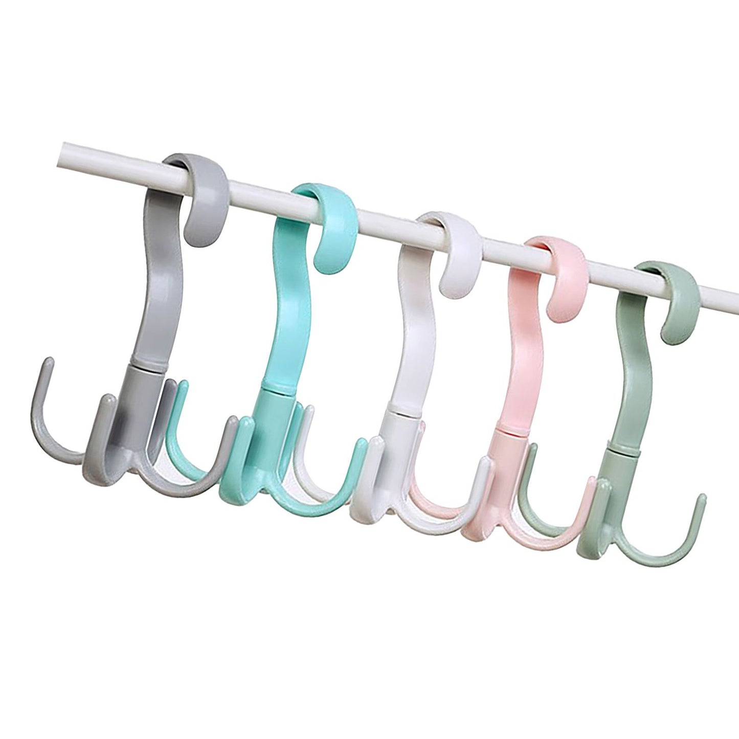 8 Pcs 4 Claws Closet Hangers 360 Degree Rotatable Closet Hanger Hook Thickened Strong Load Bearing Random Color