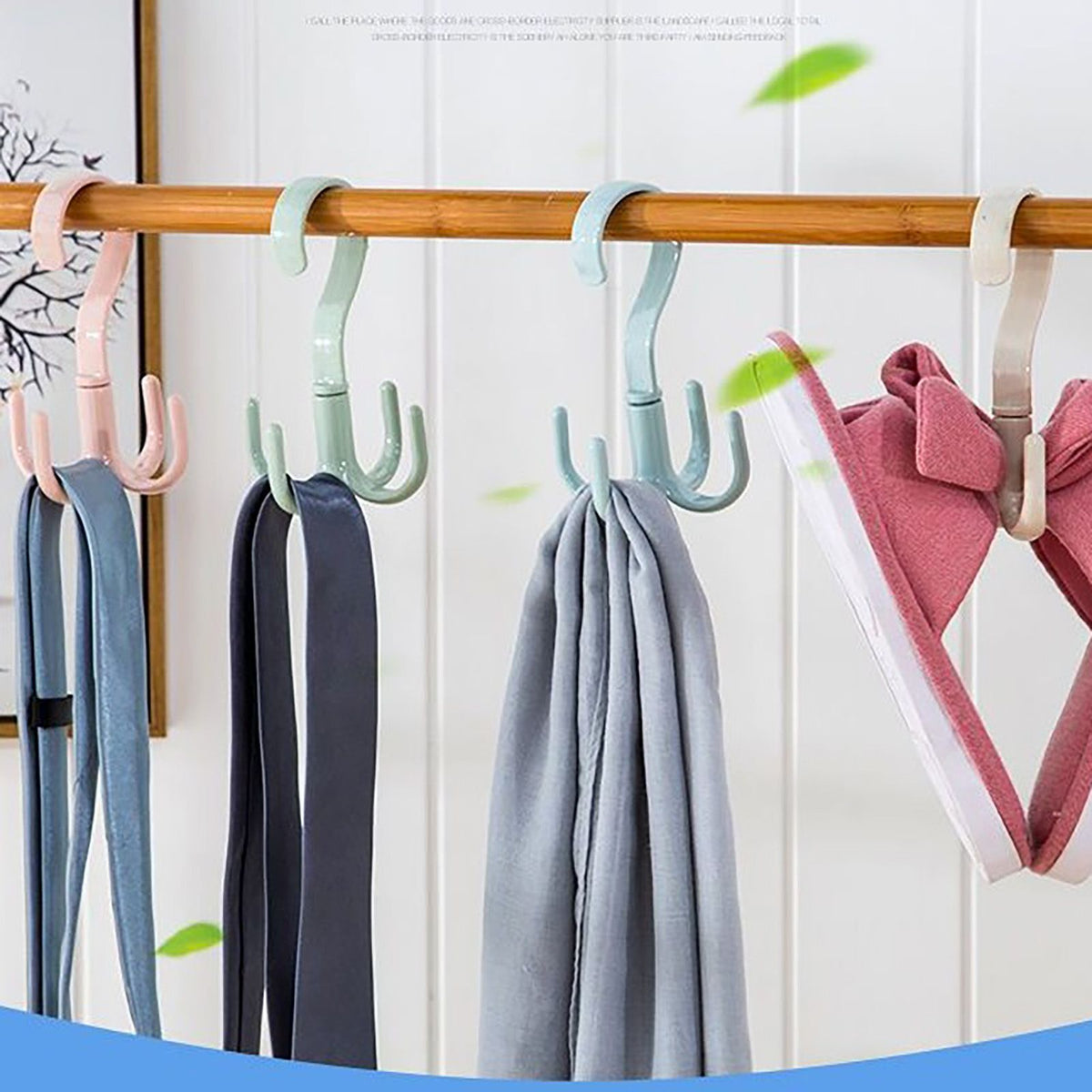 8 Pcs 4 Claws Closet Hangers 360 Degree Rotatable Closet