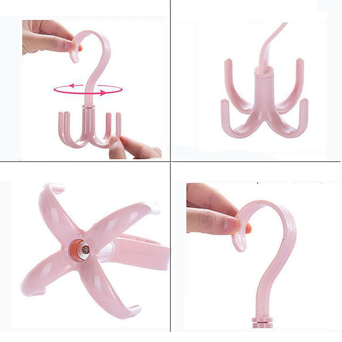 8 Pcs 4 Claws Closet Hangers 360 Degree Rotatable Closet