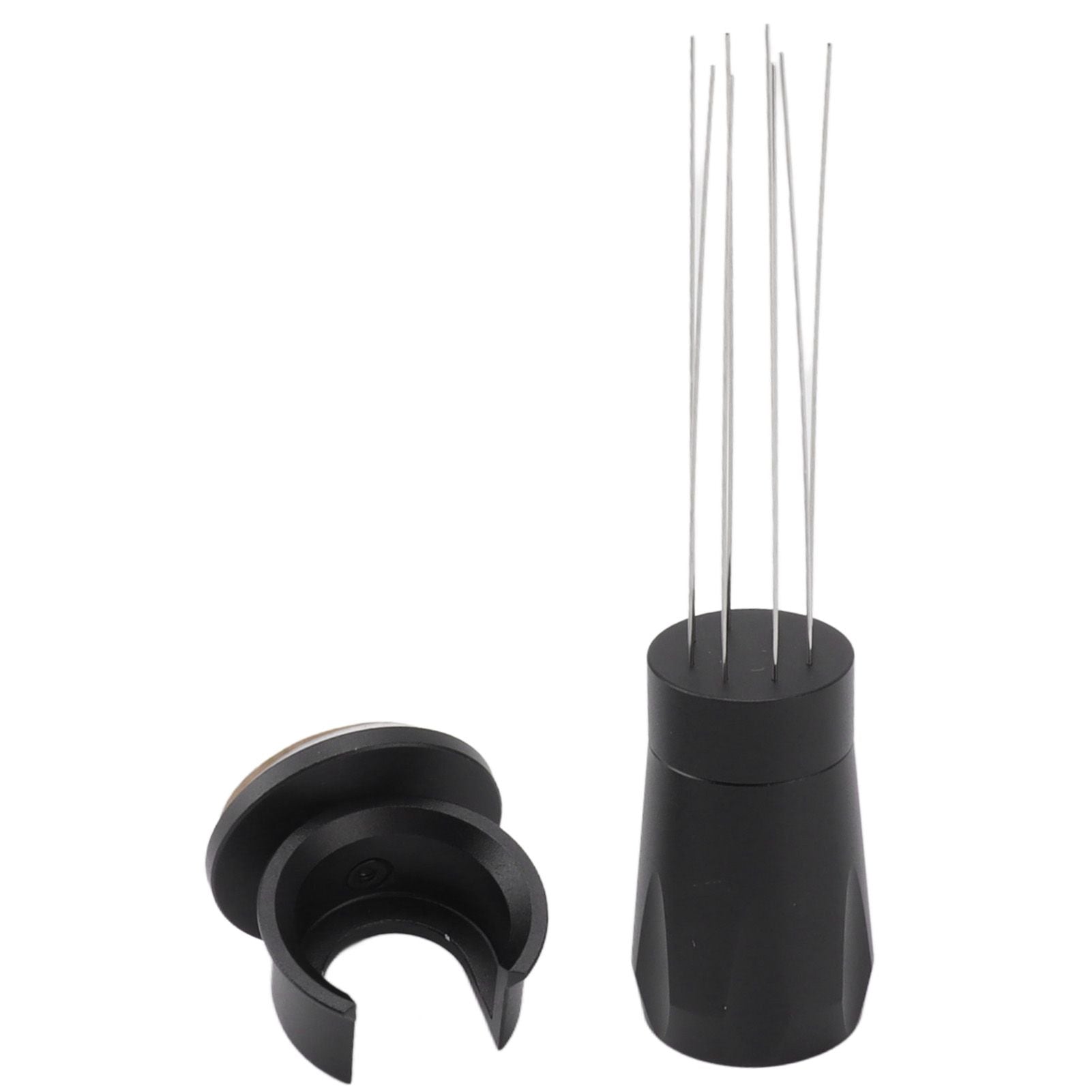 Coffee Distribution Tool Non Stick Black Aluminum Alloy Stainless Steel Coffee Stirring Tamper for Coffee Making