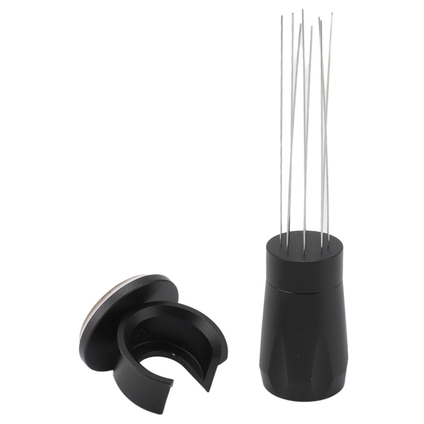 Coffee Distribution Tool Non Stick Black Aluminum Alloy Stainless Steel Coffee Stirring Tamper for Coffee Making