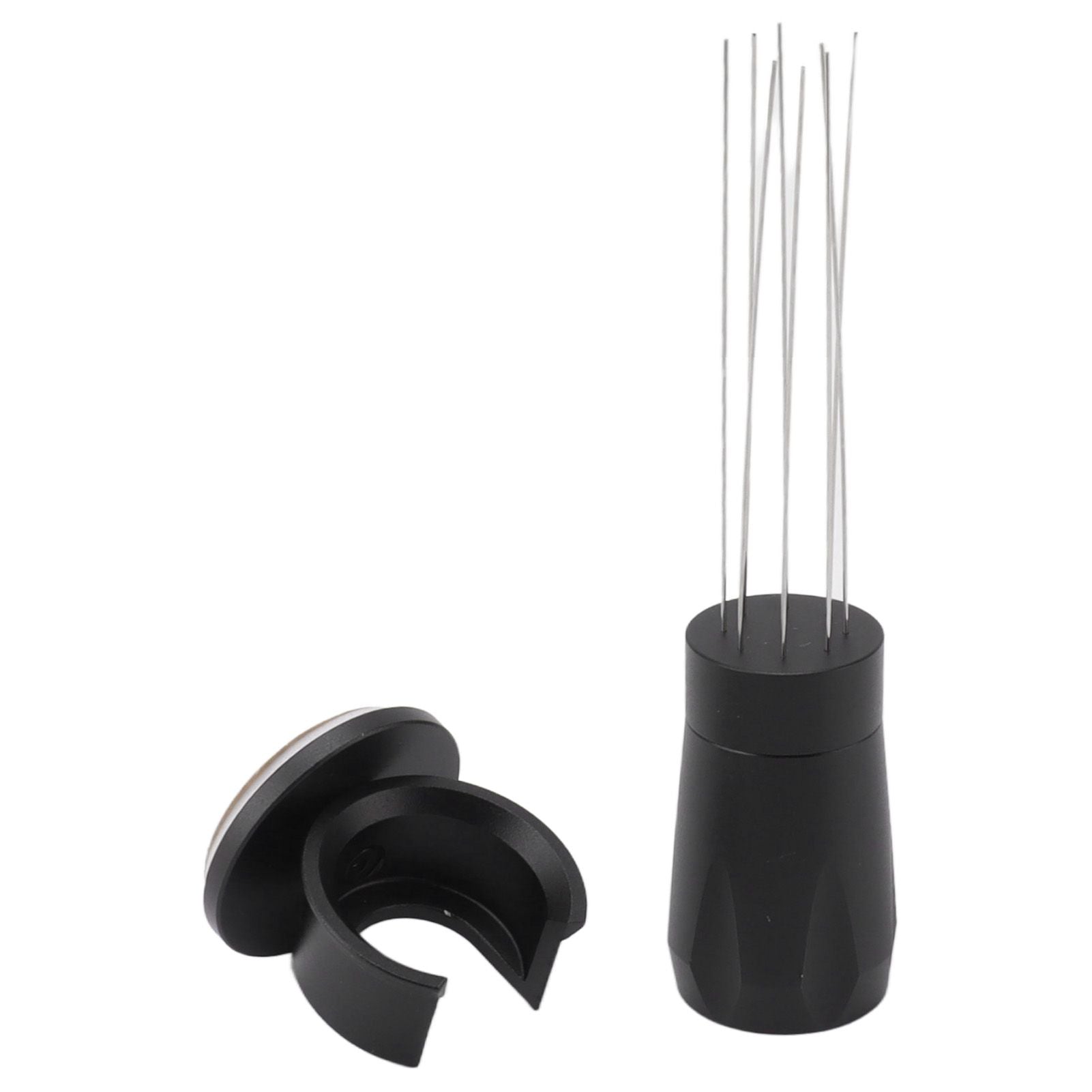 Coffee Distribution Tool Non Stick Black Aluminum Alloy Stainless Steel Coffee Stirring Tamper for Coffee Making