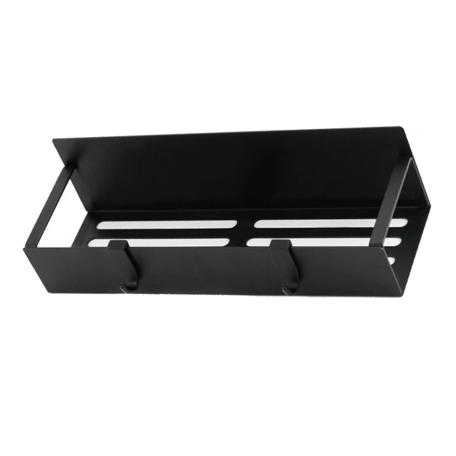 Fridge Spice Rack Magnetic with Hook Hanging Seasoning Holder Rack for Kitchen Storage Black 27x8.5x5cm / 10.6x3.3x2.0in