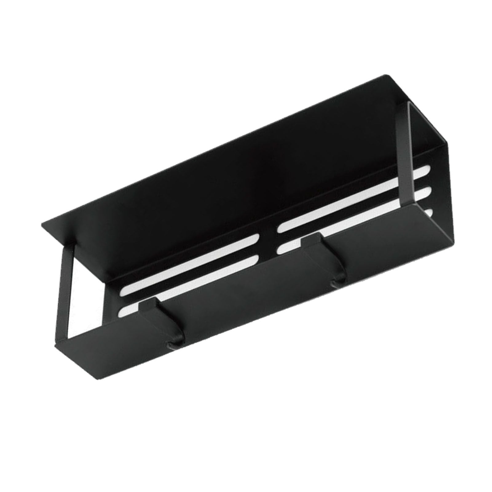 Fridge Spice Rack Magnetic with Hook Hanging Seasoning Holder Rack for Kitchen Storage Black 27x8.5x5cm / 10.6x3.3x2.0in