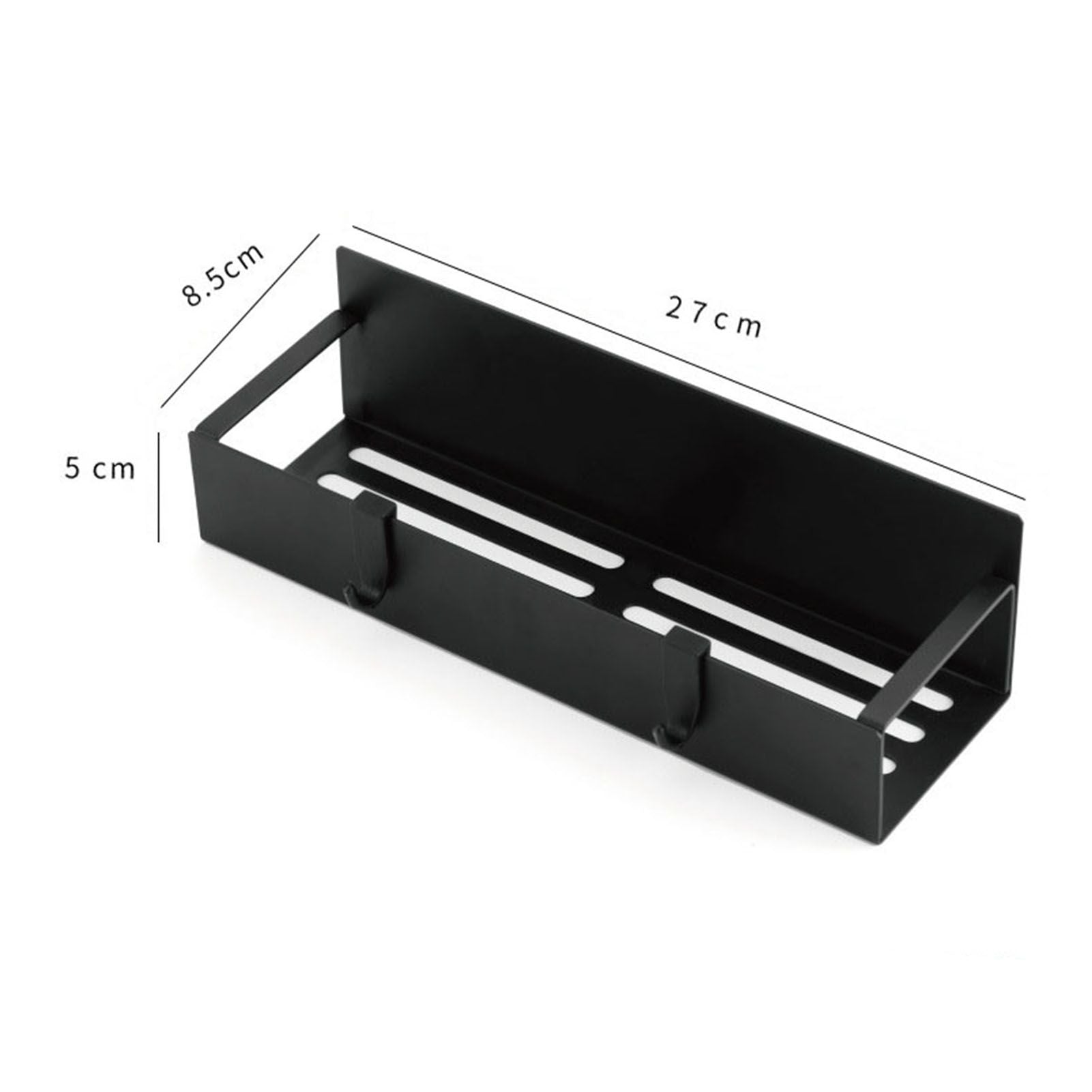 Fridge Spice Rack Magnetic with Hook Hanging Seasoning Holder Rack for Kitchen Storage Black 27x8.5x5cm / 10.6x3.3x2.0in