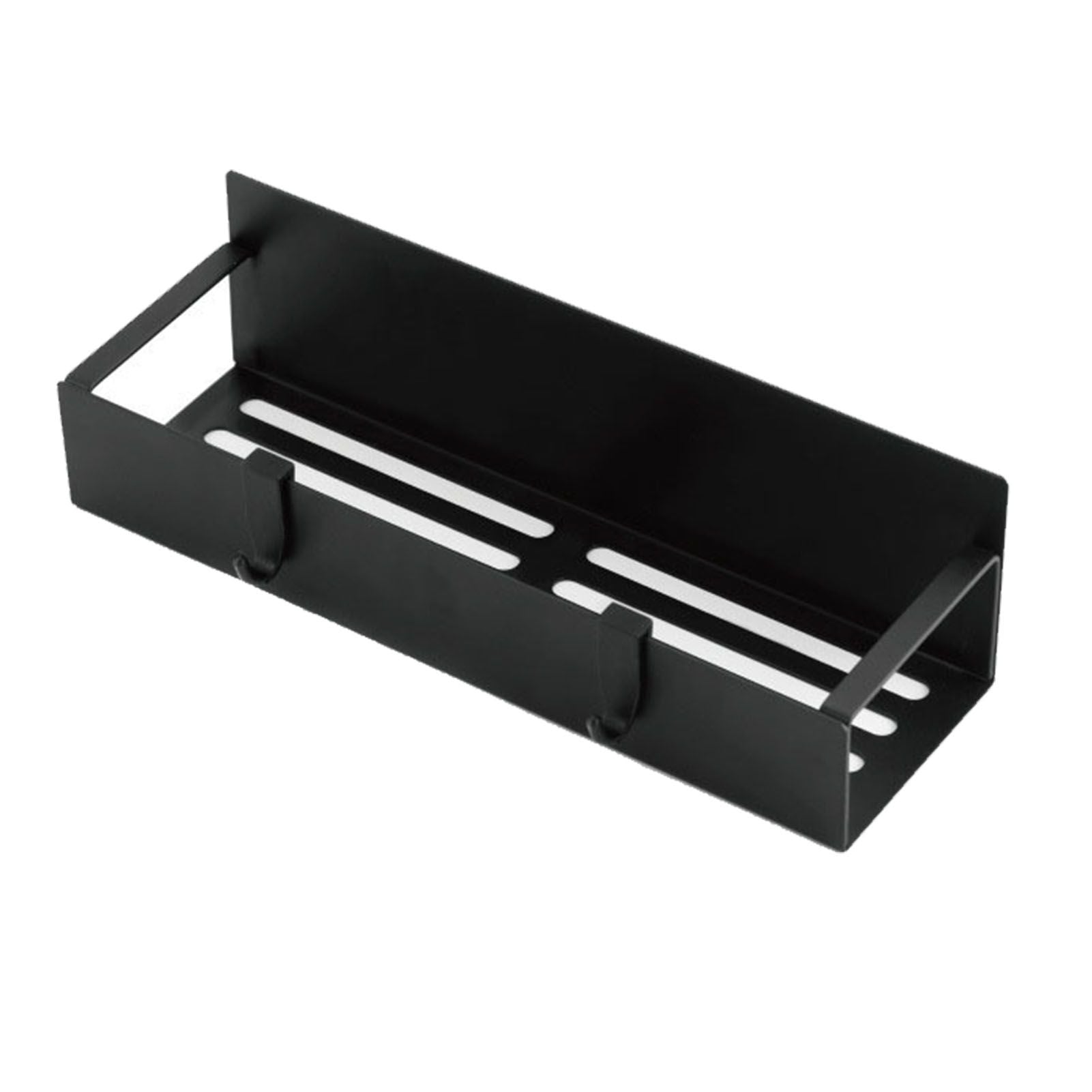Fridge Spice Rack Magnetic with Hook Hanging Seasoning Holder Rack for Kitchen Storage Black 29.5x9.5x5cm / 11.6x3.7x2.0in