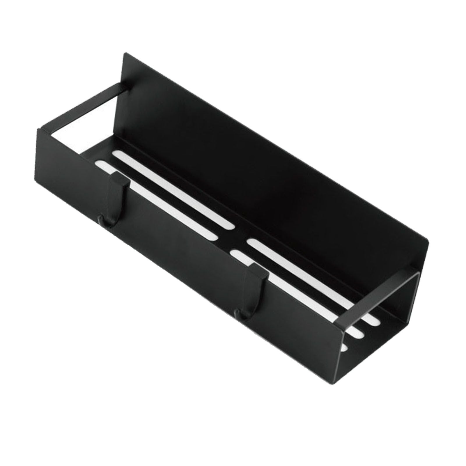 Fridge Spice Rack Magnetic with Hook Hanging Seasoning Holder Rack for Kitchen Storage Black 29.5x9.5x5cm / 11.6x3.7x2.0in