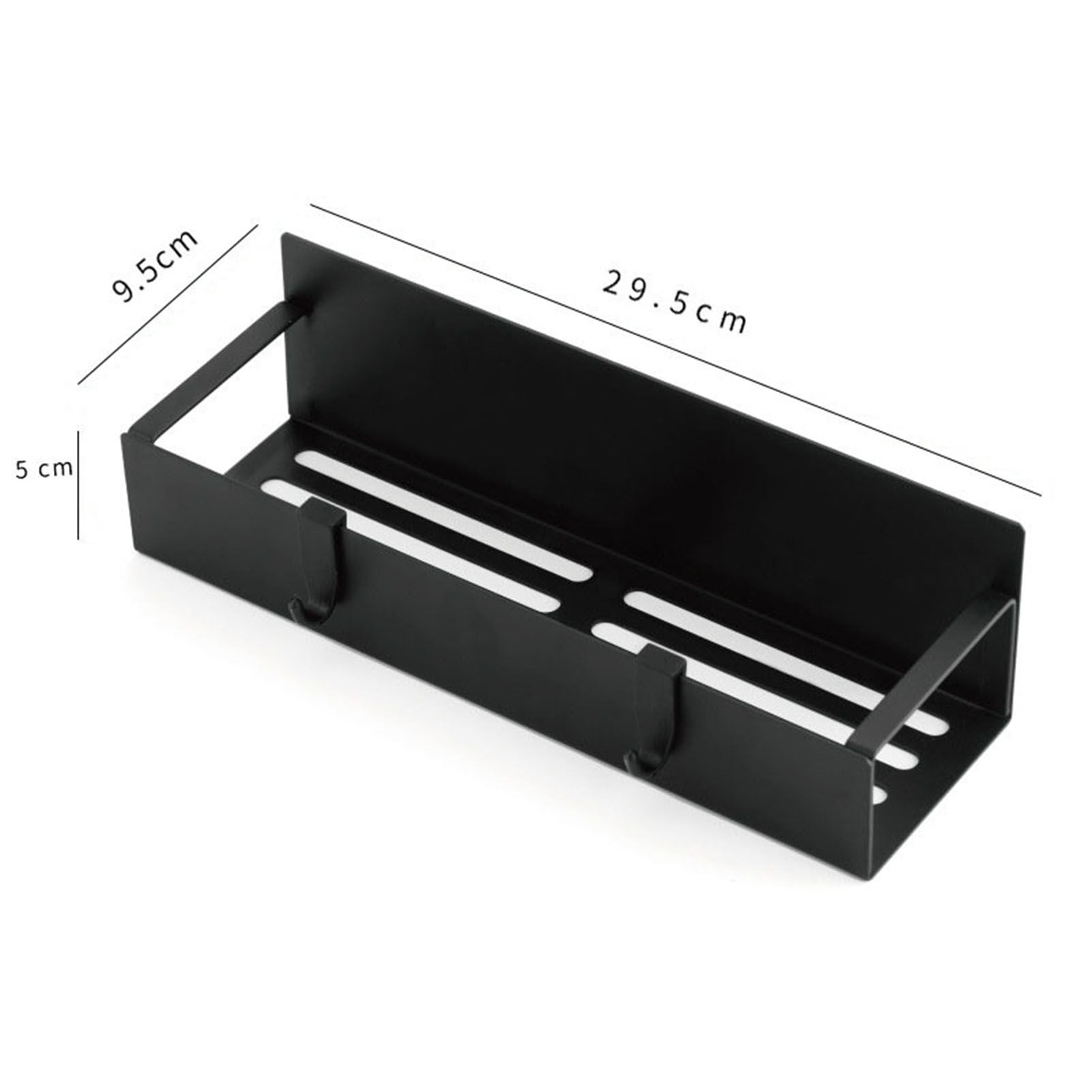 Fridge Spice Rack Magnetic with Hook Hanging Seasoning Holder Rack for Kitchen Storage Black 29.5x9.5x5cm / 11.6x3.7x2.0in