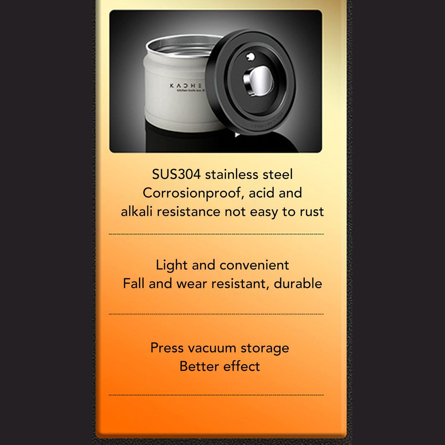 Tea Coffee Canister Stainless Steel Airtight Coffee Container for Grounds Coffee Beans Flour Cereal Sugar 1600ml Capacity