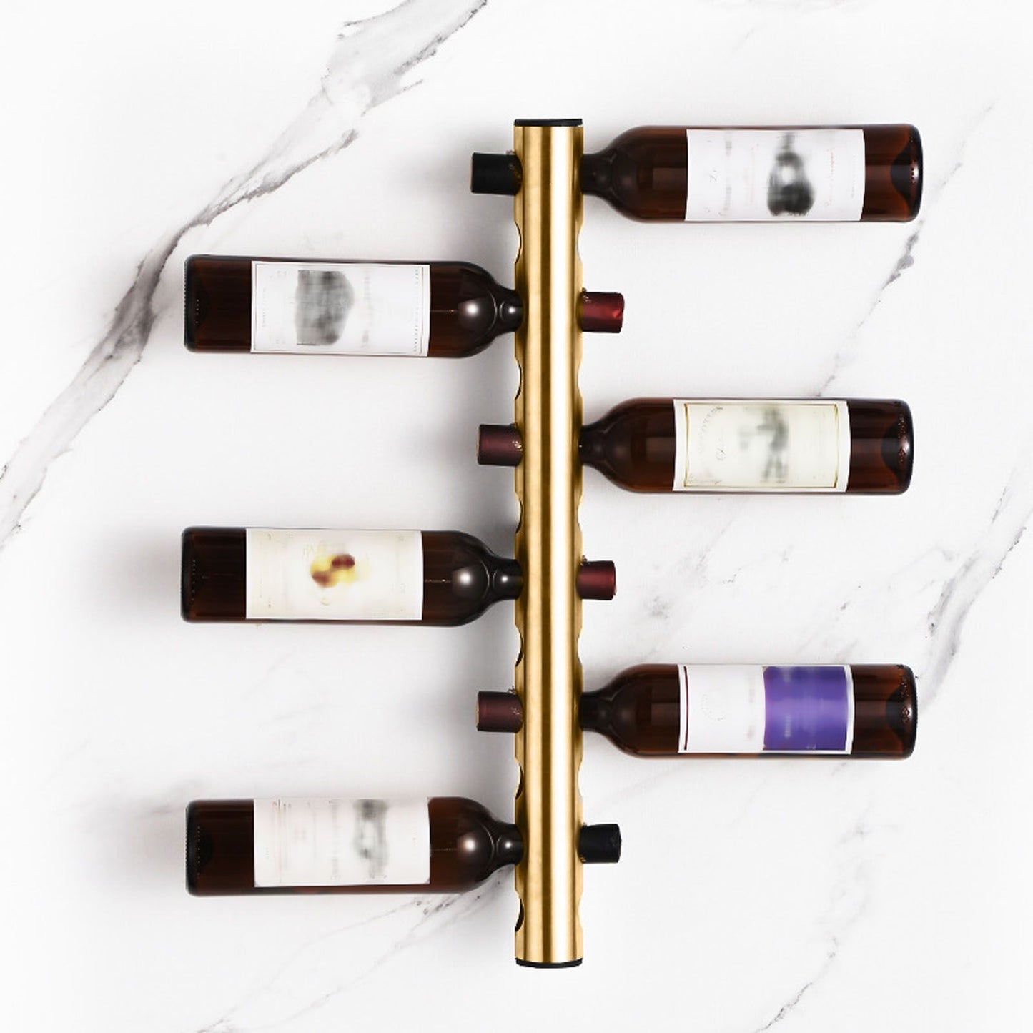 8 Holes Stainless Steel Wall Mounted Wine Rack Wall Bar Wine Bottle Rack Red Wine Storage Rack Gold