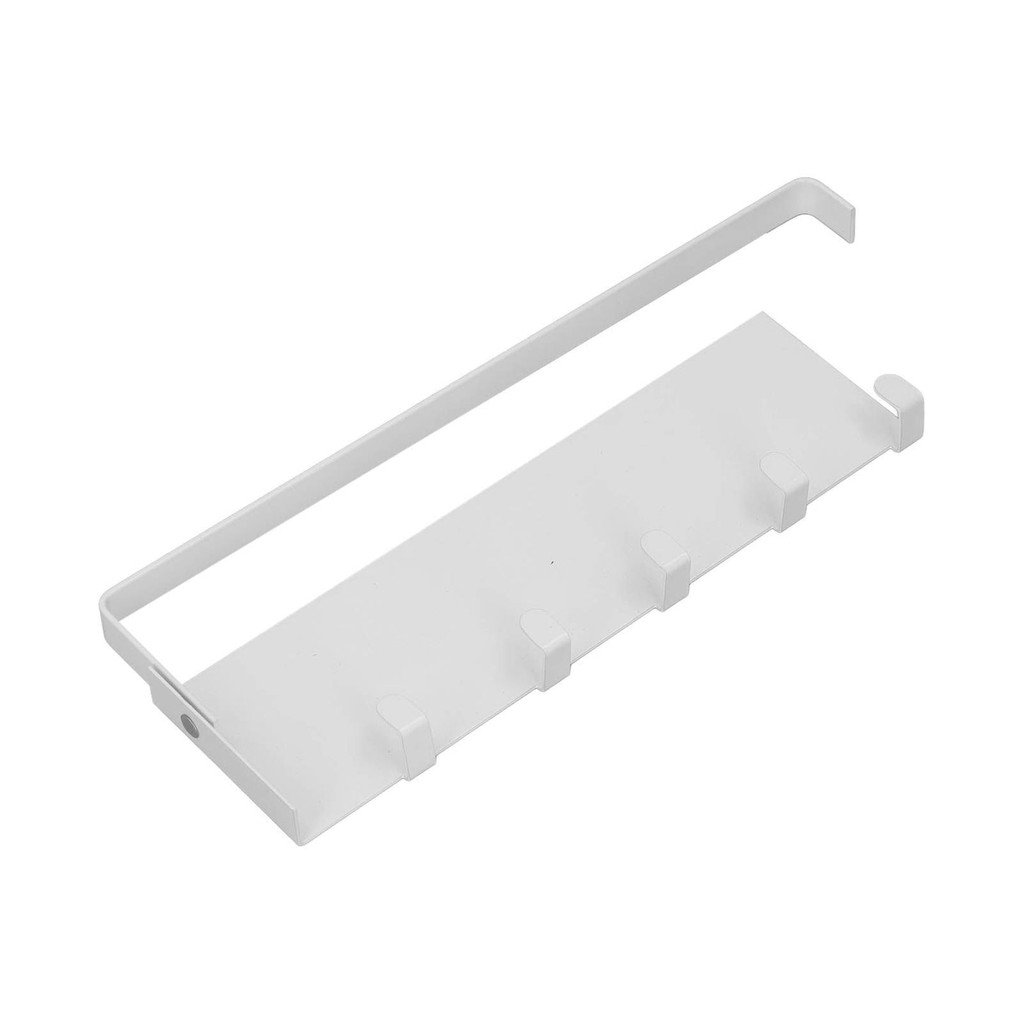 Refrigerator Side Rack Multipurpose Foldable Large Capacity Magnetic Spice Rack for Refrigerator with Hooks White