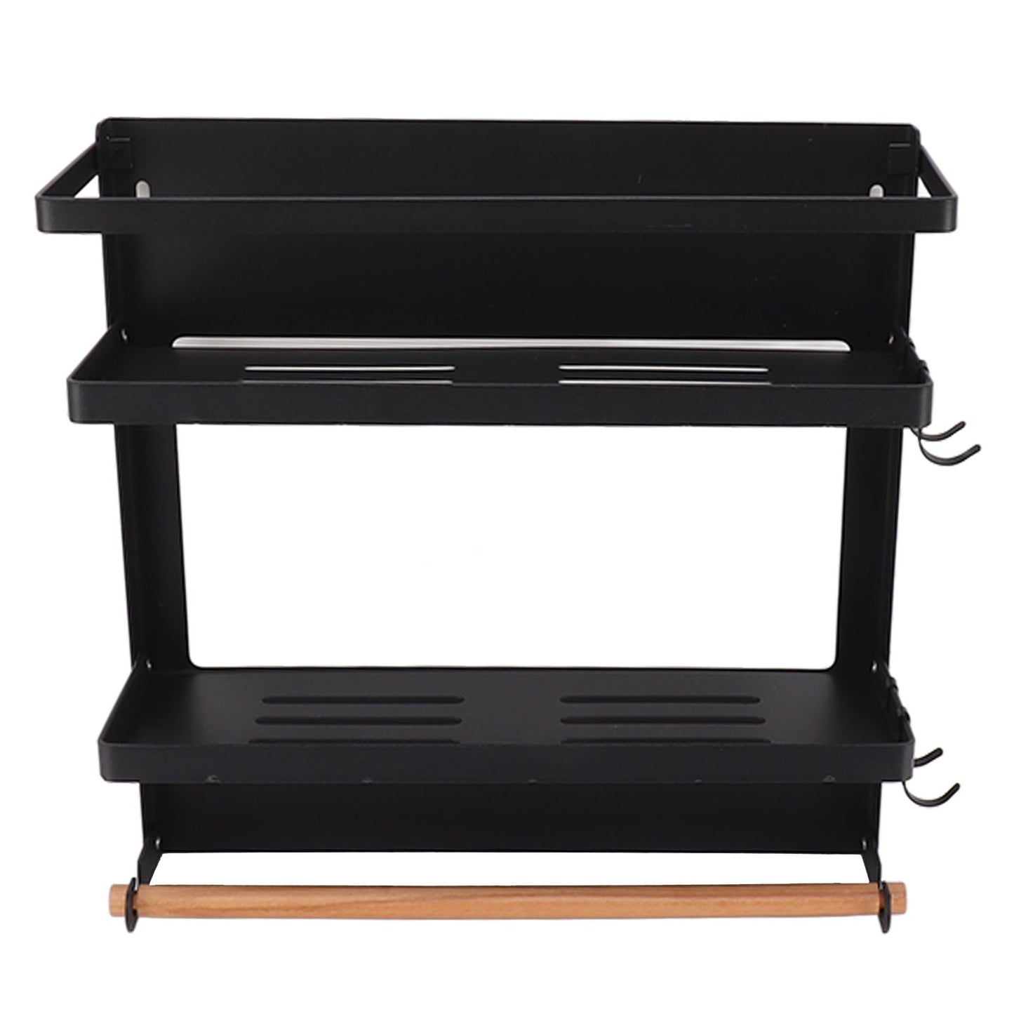 Magnetic Fridge Spice Rack Foldable Multifunctional Adjustable Durable Refrigerator Side Shelf for Kitchen 11.8in Double Tier