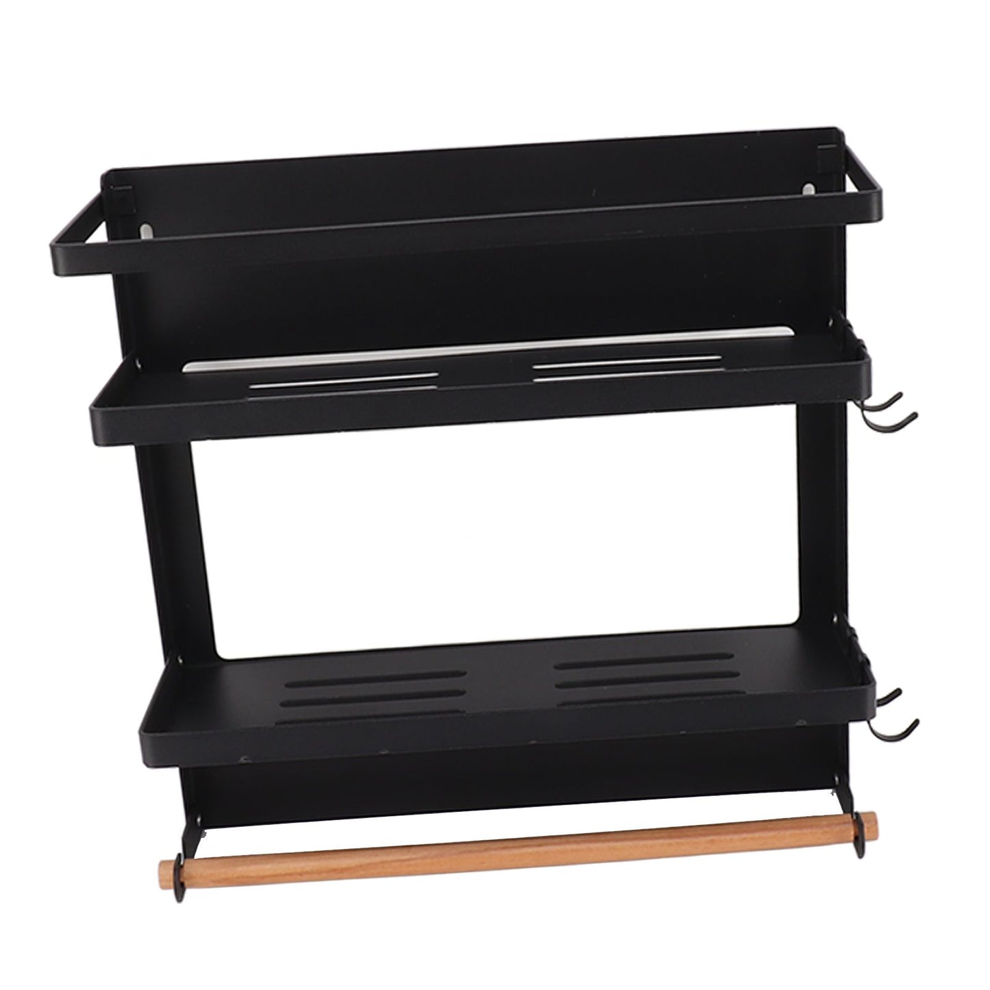 Magnetic Fridge Spice Rack Foldable Multifunctional Adjustable Durable Refrigerator Side Shelf for Kitchen 11.8in Double Tier