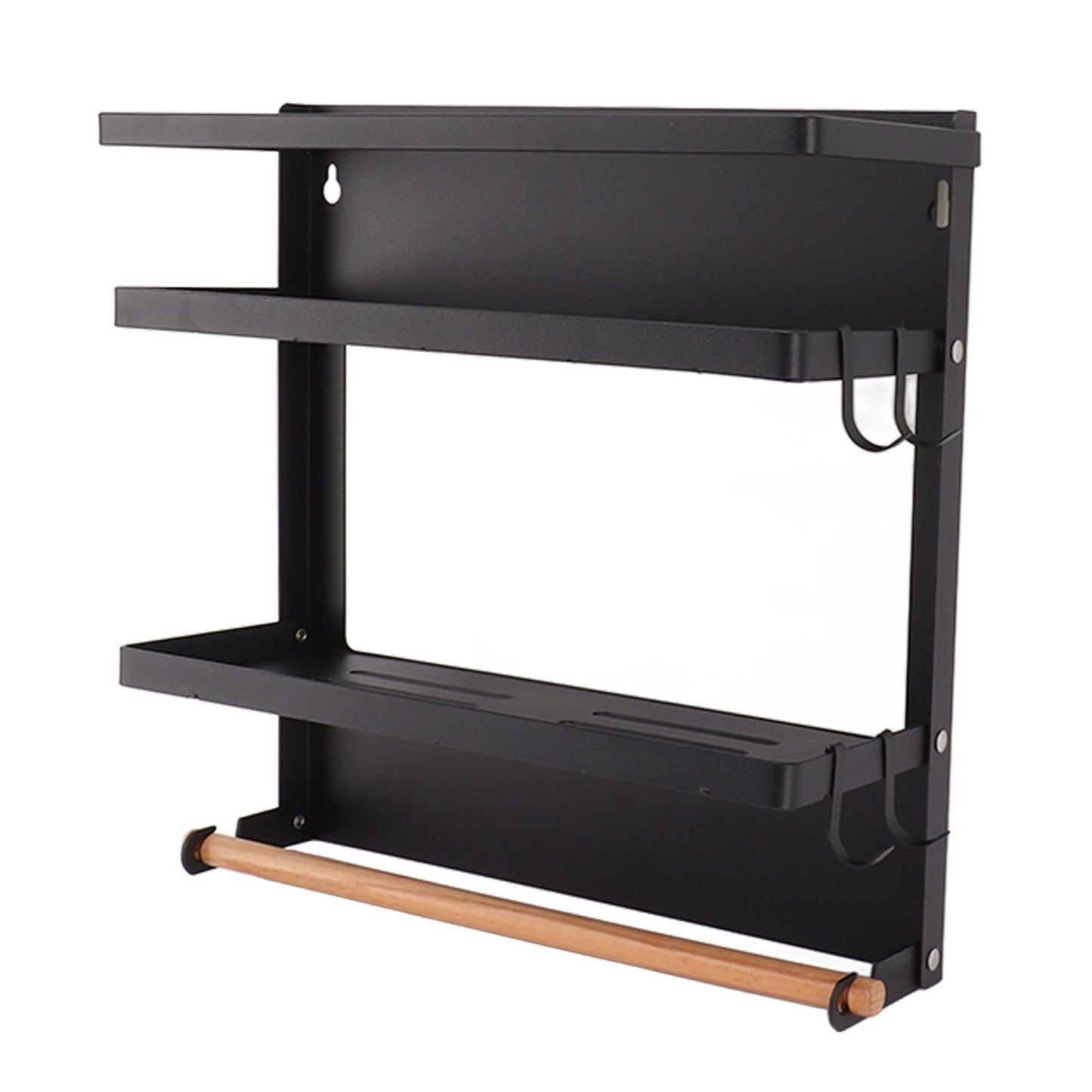 Magnetic Fridge Spice Rack Foldable Multifunctional Adjustable Durable Refrigerator Side Shelf for Kitchen 11.8in Double Tier