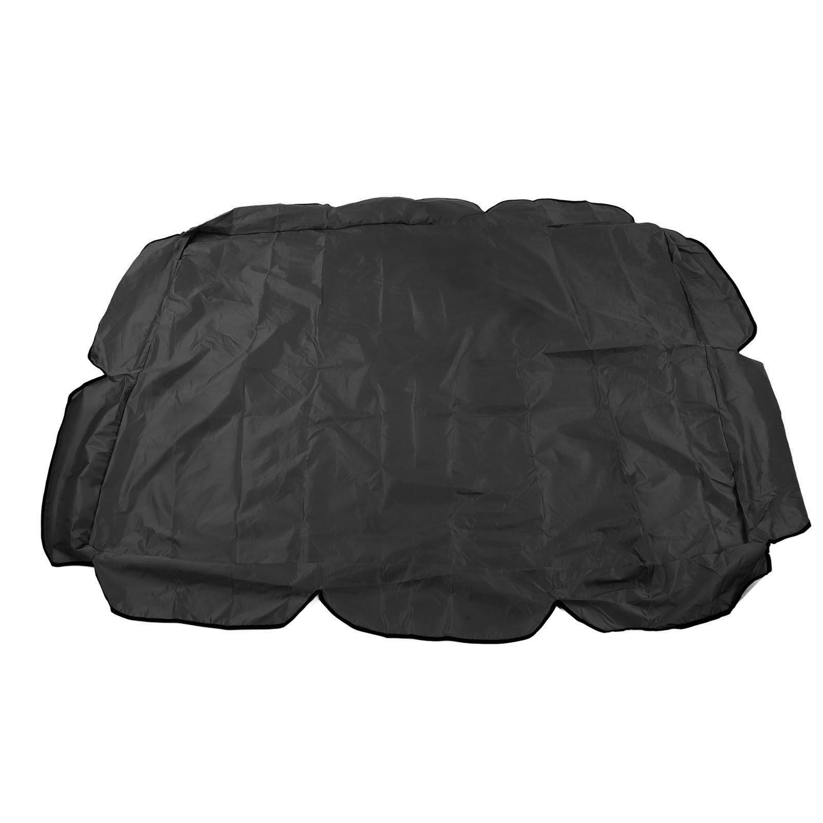 Swing Canopy 210D Silver Coated Oxford Waterproof UV Proof for Outdoor Patio Yard Chair 142x120x18cm Black