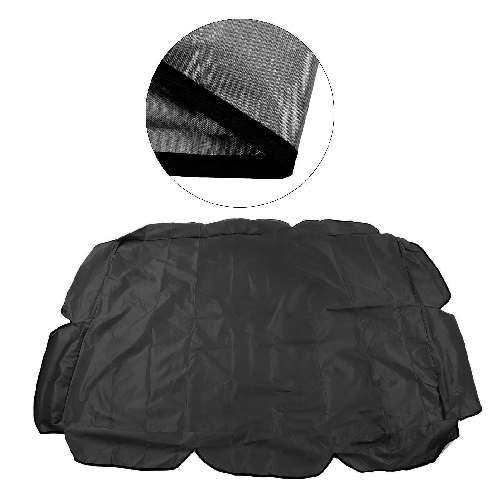 Swing Canopy 210D Silver Coated Oxford Waterproof UV Proof for Outdoor Patio Yard Chair 142x120x18cm Black