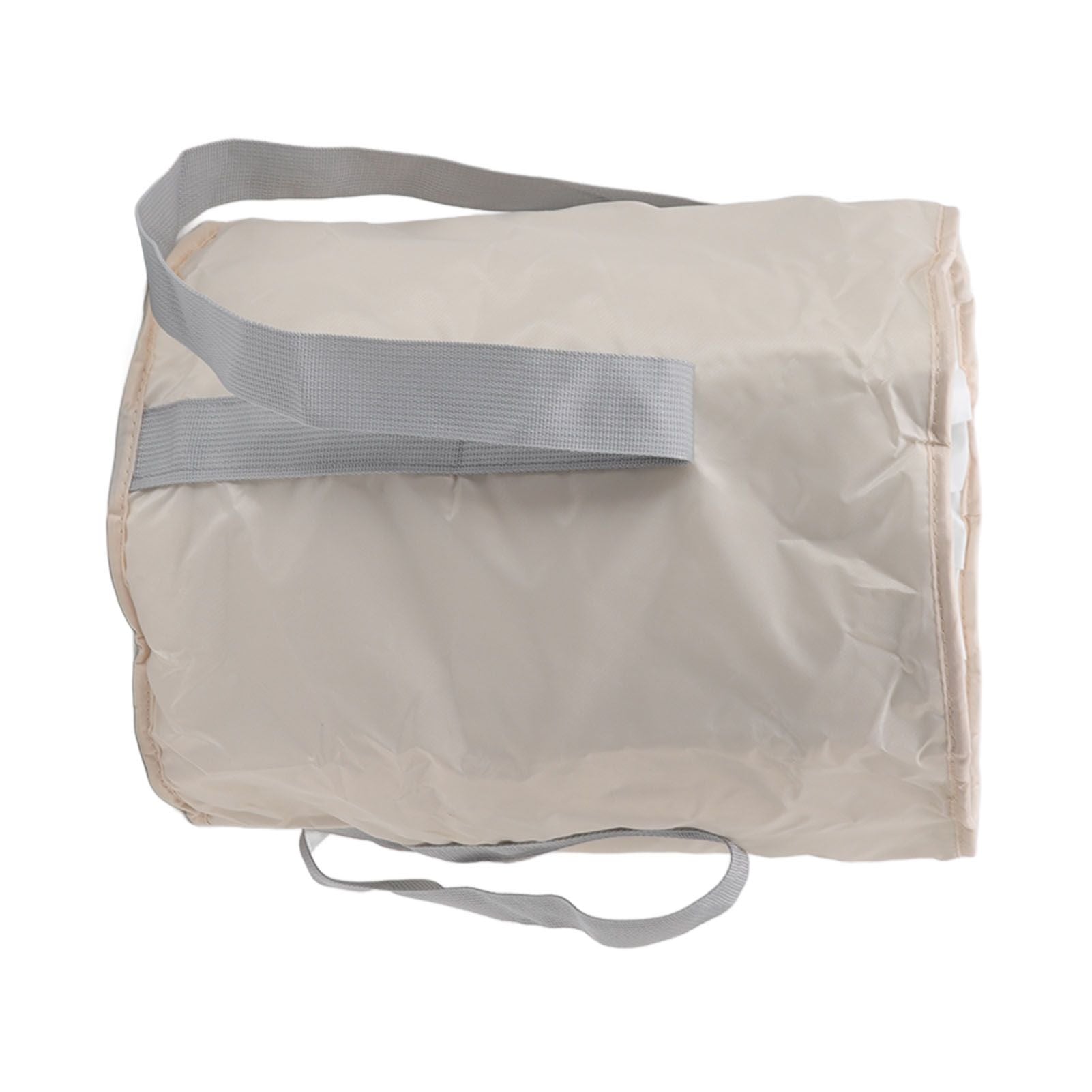 Foldable Foot Tub Polyester Double Layer Collapsible Camping Bucket with Storage Bag for Outdoor Beige