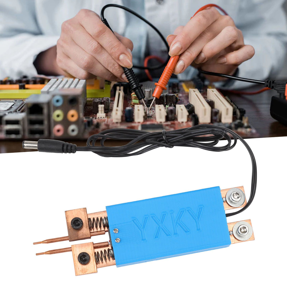 18650 Battery Spot Welding Pen Mini Spot Welder Automatic Trigger Integrated Handheld Spot Welding Pen Blue