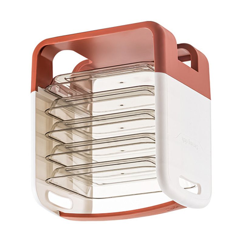 Four Layers Dish Preparation Plate Drawer Design Plastic Vegetable Preparation Rack Kitchen Storage Rack Pink