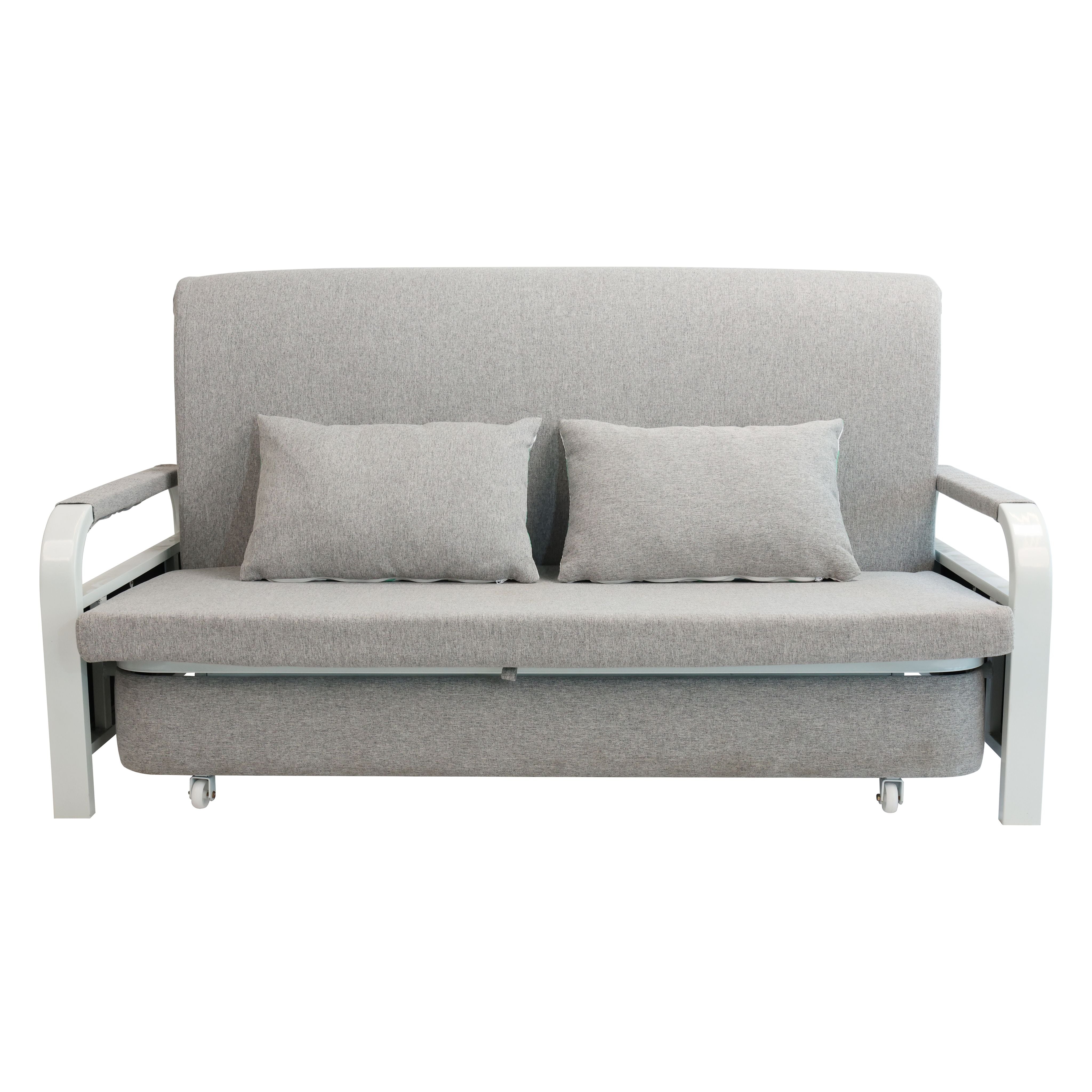 2 In 1 Sofa Bed Beneath Foldable Carbon Hidden Storage Sofa - 128cm