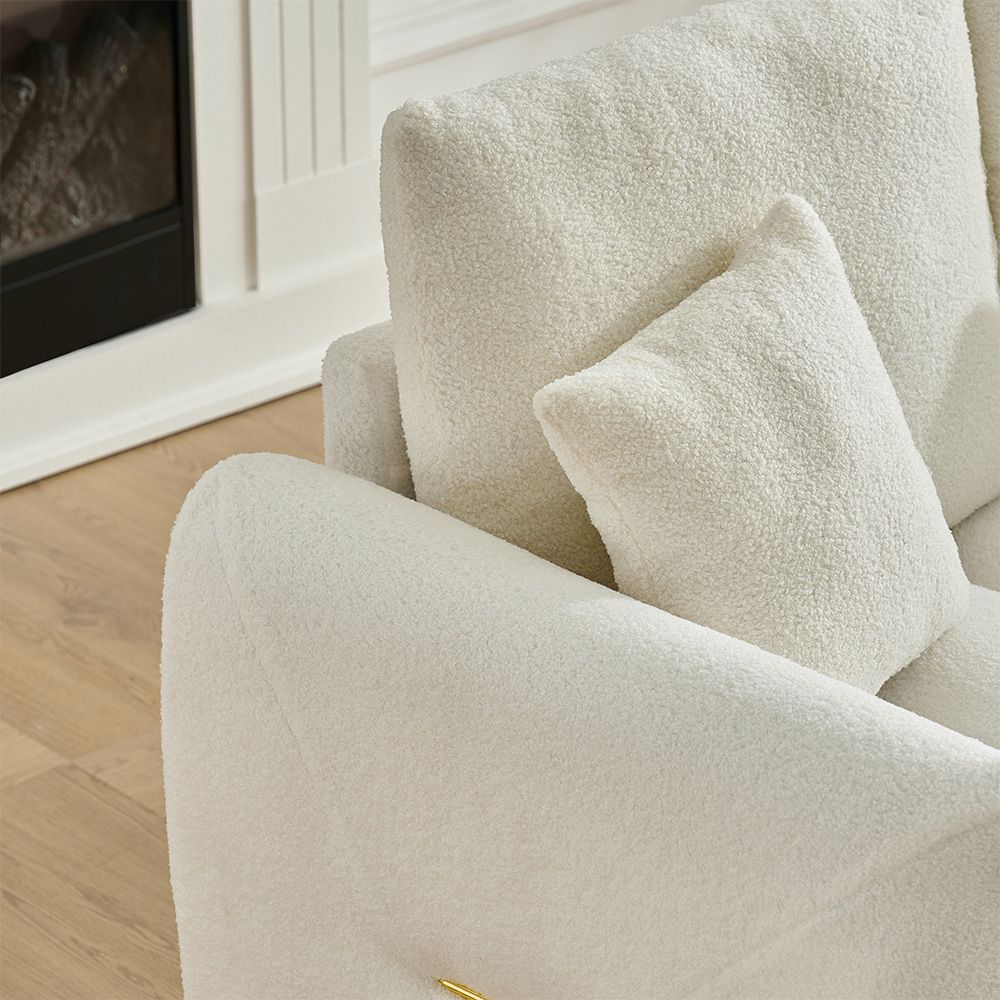 92-inch high-quality teddy fur fabric corner sofa - Black
