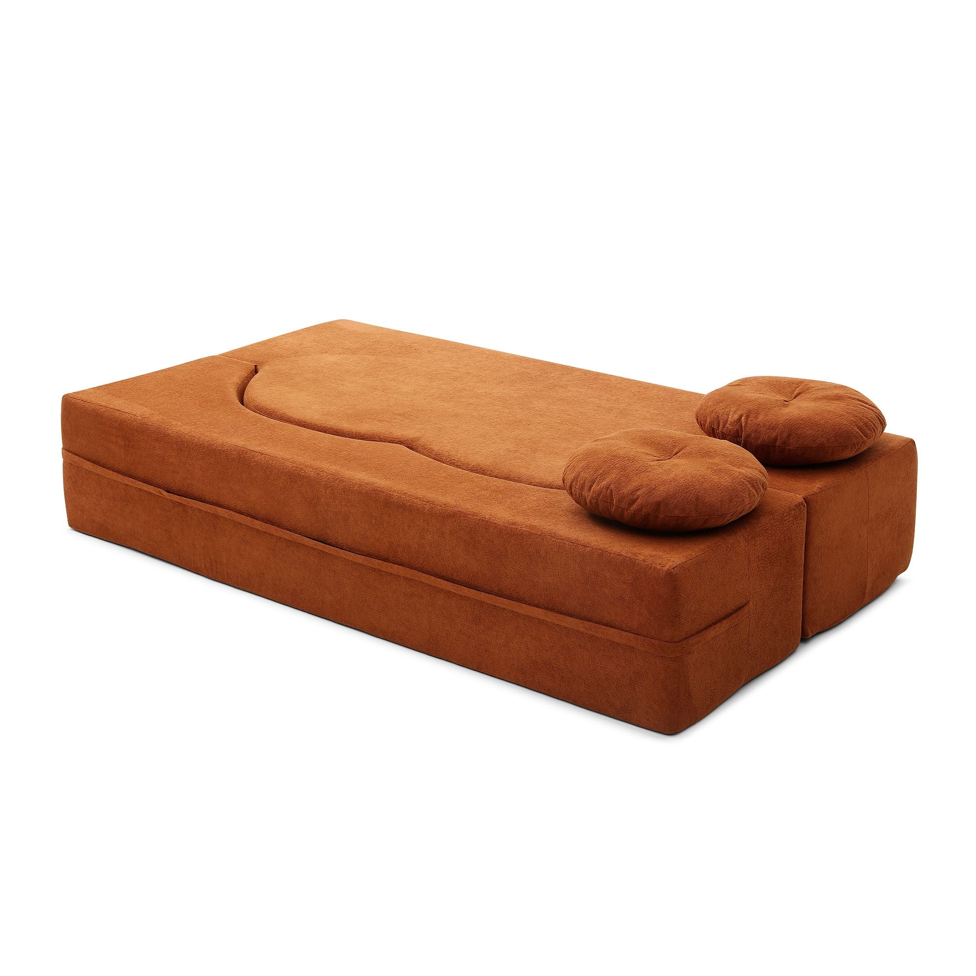 Convertible Folding Sofa Bed / Plush Corduroy Loveseat Couch - Grey