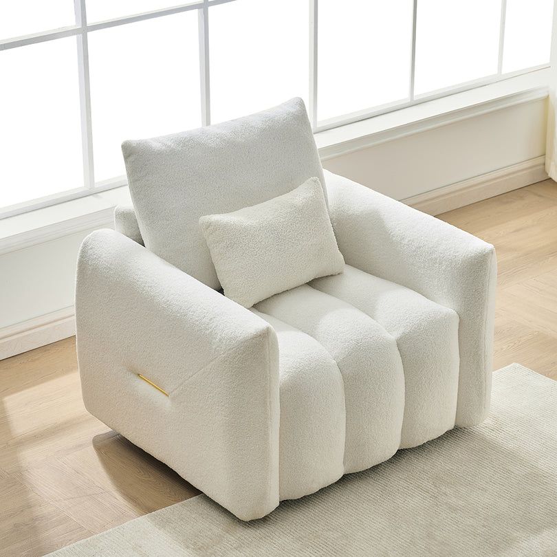 35 "Teddy fabric sofa, modern lounge chair, upholstered with a pillow
