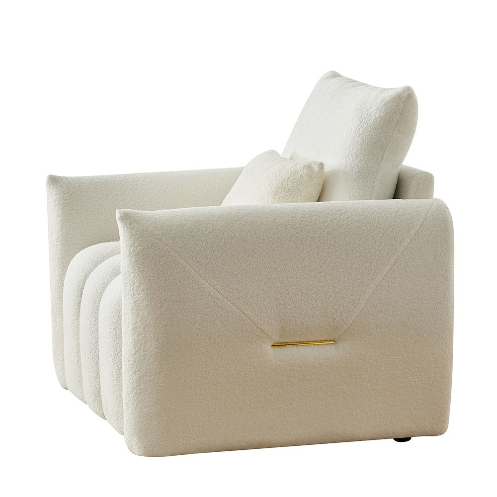 35 "Teddy fabric sofa, modern lounge chair, upholstered with a pillow - Black