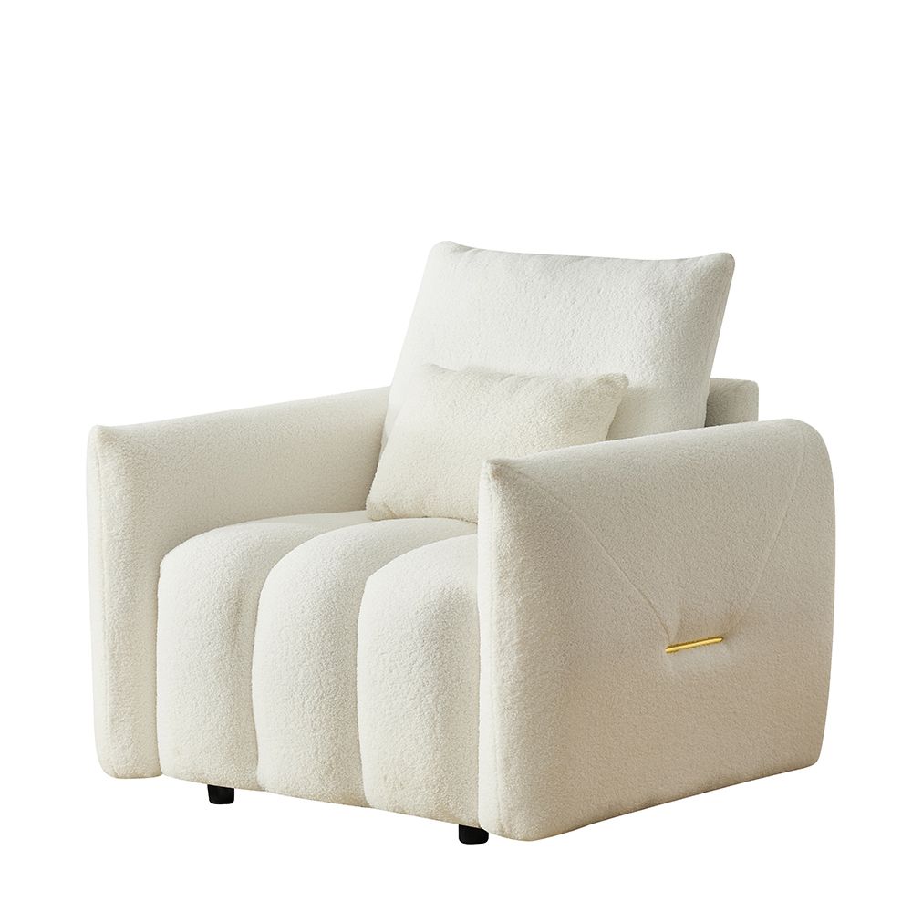 35 "Teddy fabric sofa, modern lounge chair, upholstered with a pillow - Black