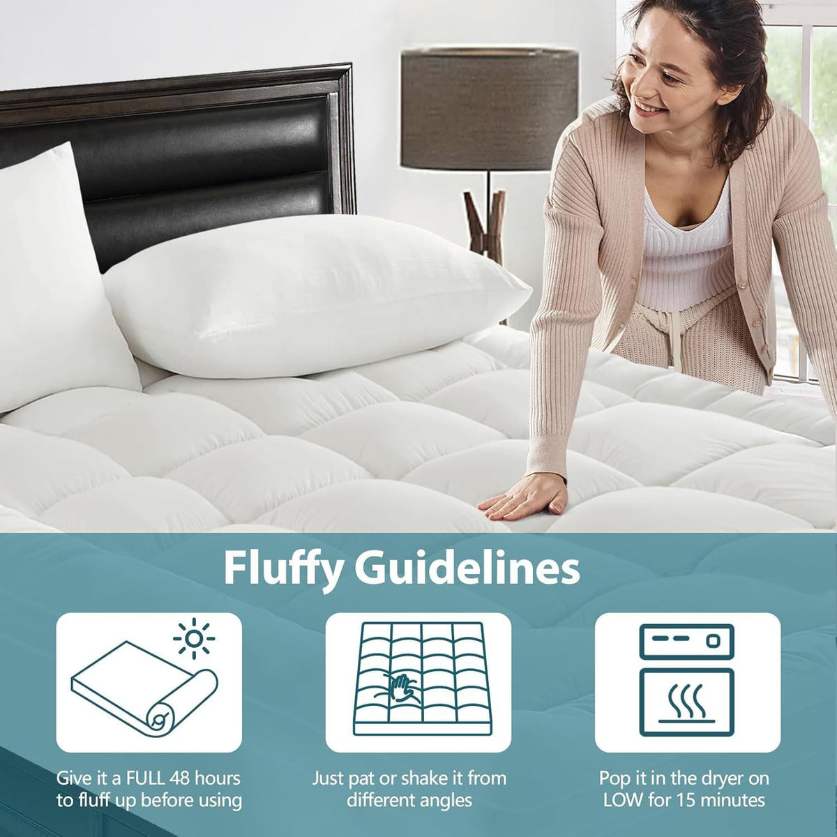 1000GSM Mattress Topper Viscose Derived from Bamboo, Thick Pillowtop Fitted Mattress Cover with 45cm Deep Skirt - Machine Washable Hypoallergenic（King Single,Black）
