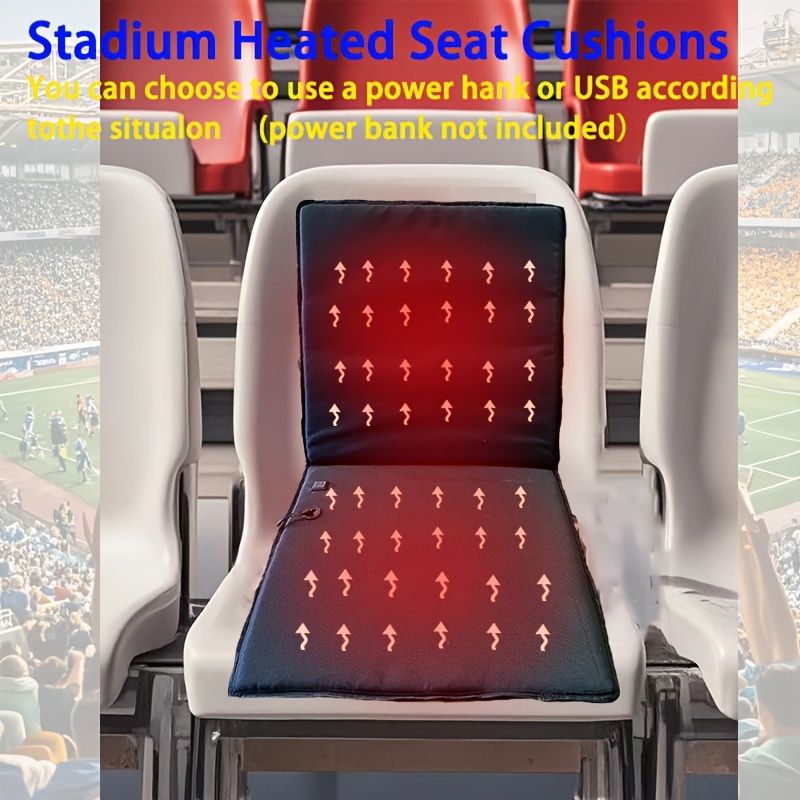 Black Blue heated chair pad, office chair warmer, camping chair heater, wheelchair seat warmer, electric seat warmer, warm seat cushion, chair heating pad