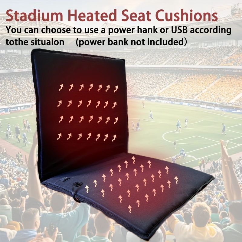 Black Blue heated chair pad, office chair warmer, camping chair heater, wheelchair seat warmer, electric seat warmer, warm seat cushion, chair heating pad