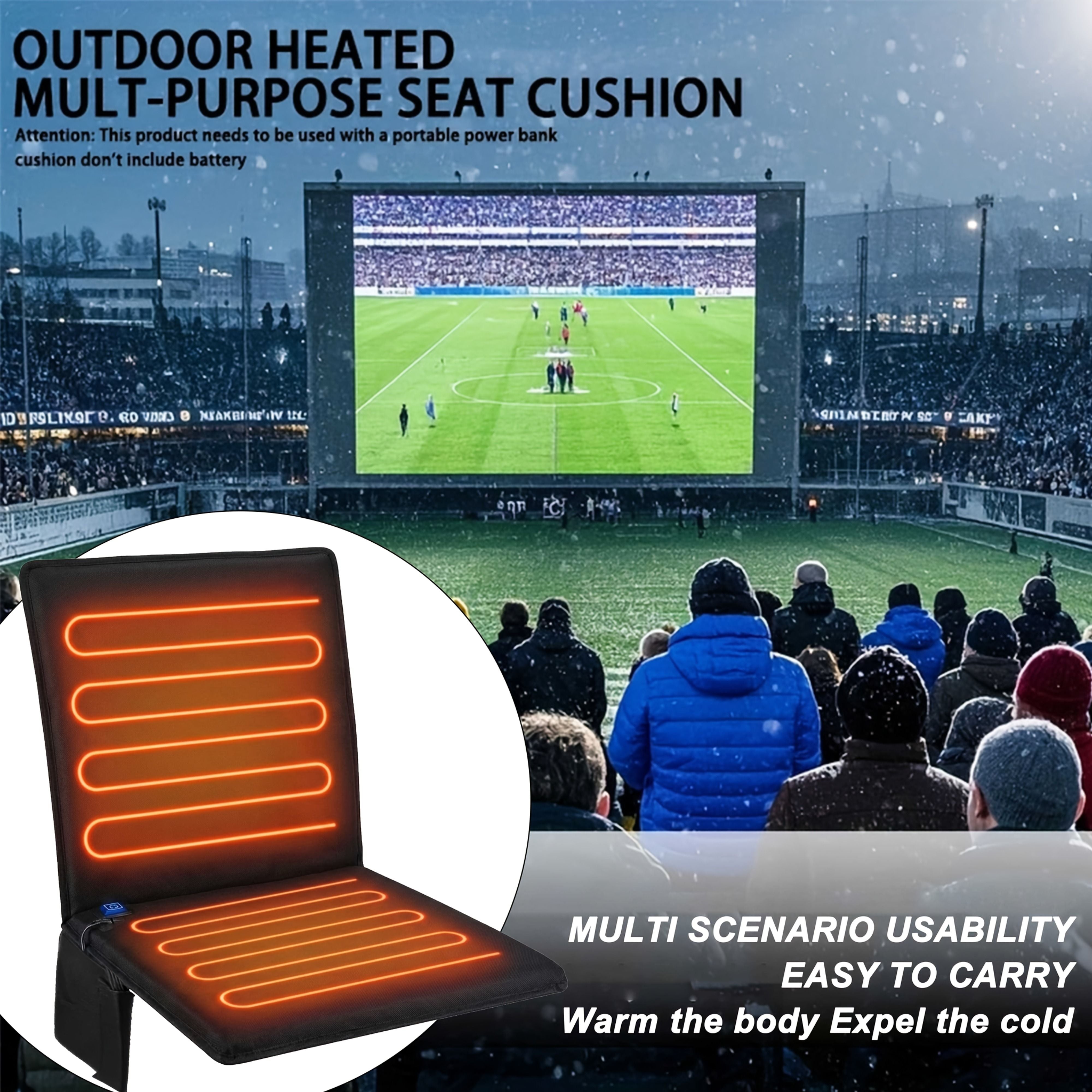 Black Blue heated chair pad, office chair warmer, camping chair heater, wheelchair seat warmer, electric seat warmer, warm seat cushion, chair heating pad