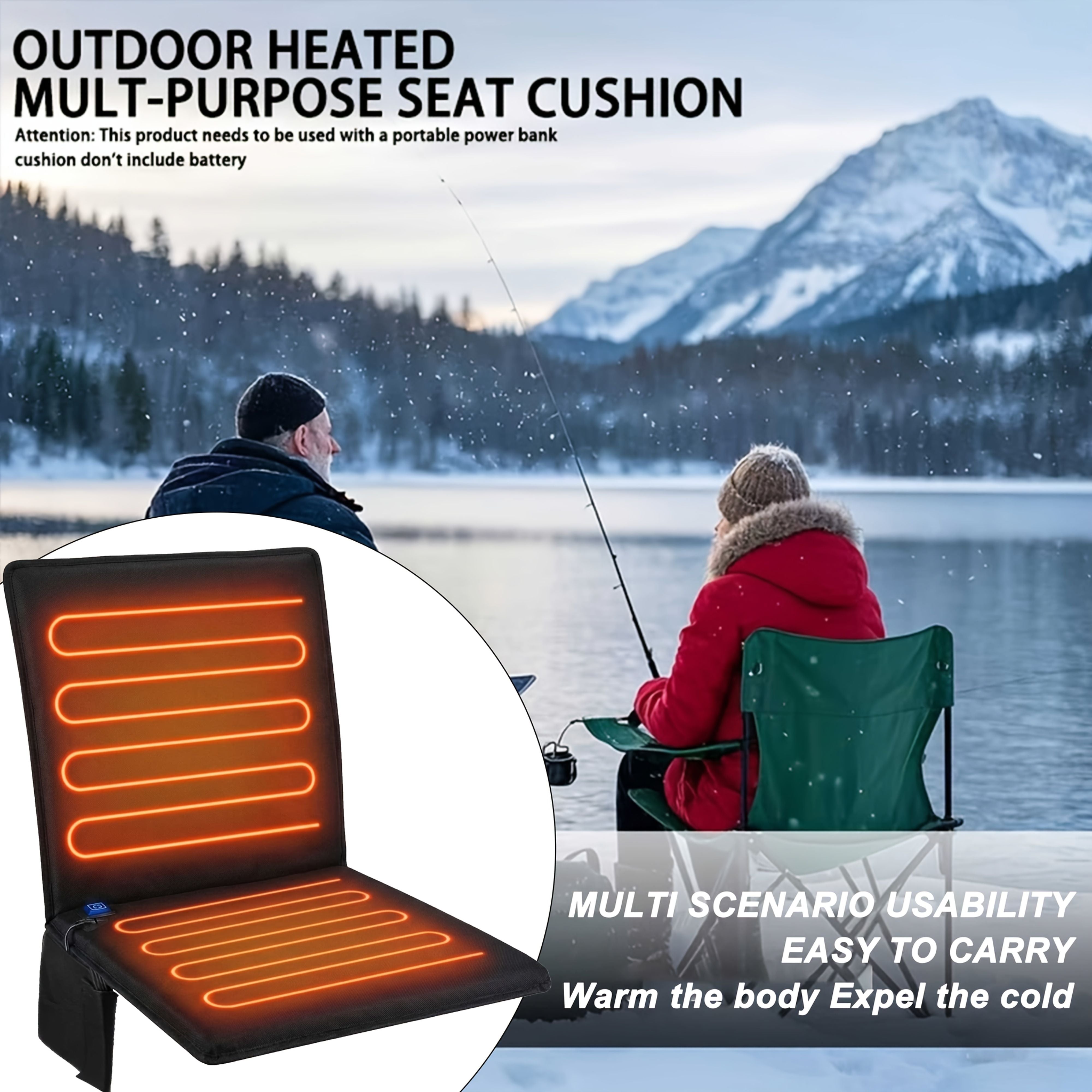 Black Blue heated chair pad, office chair warmer, camping chair heater, wheelchair seat warmer, electric seat warmer, warm seat cushion, chair heating pad