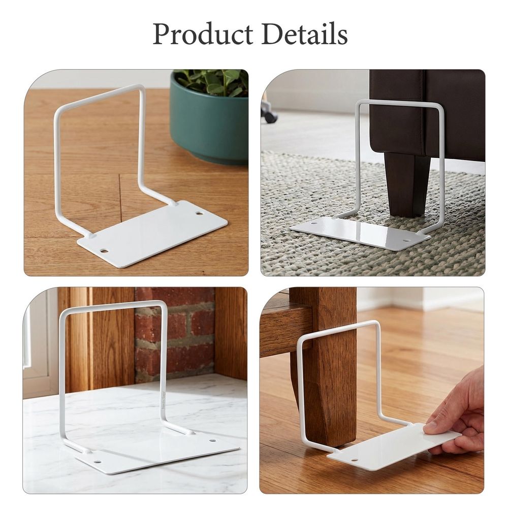 2-Pack White Mattress Slide Bars for Bed Frames and Sofas, Non- Grip Holders