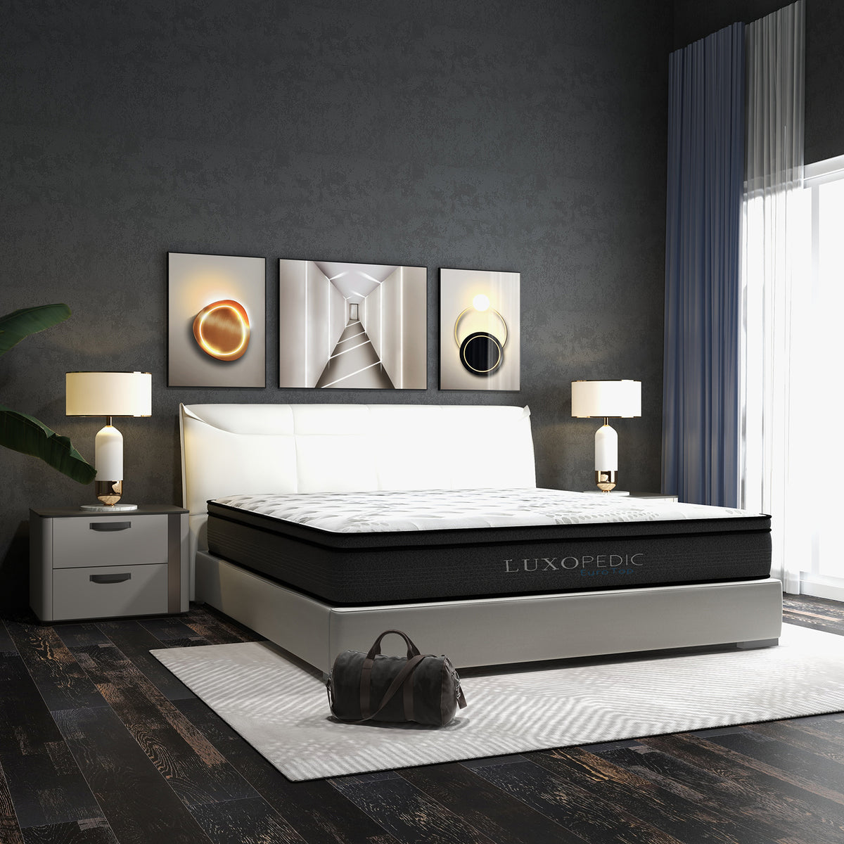 Luxopedic Pocket Spring Mattress 5 Zone 32CM Euro Top Memory King, White