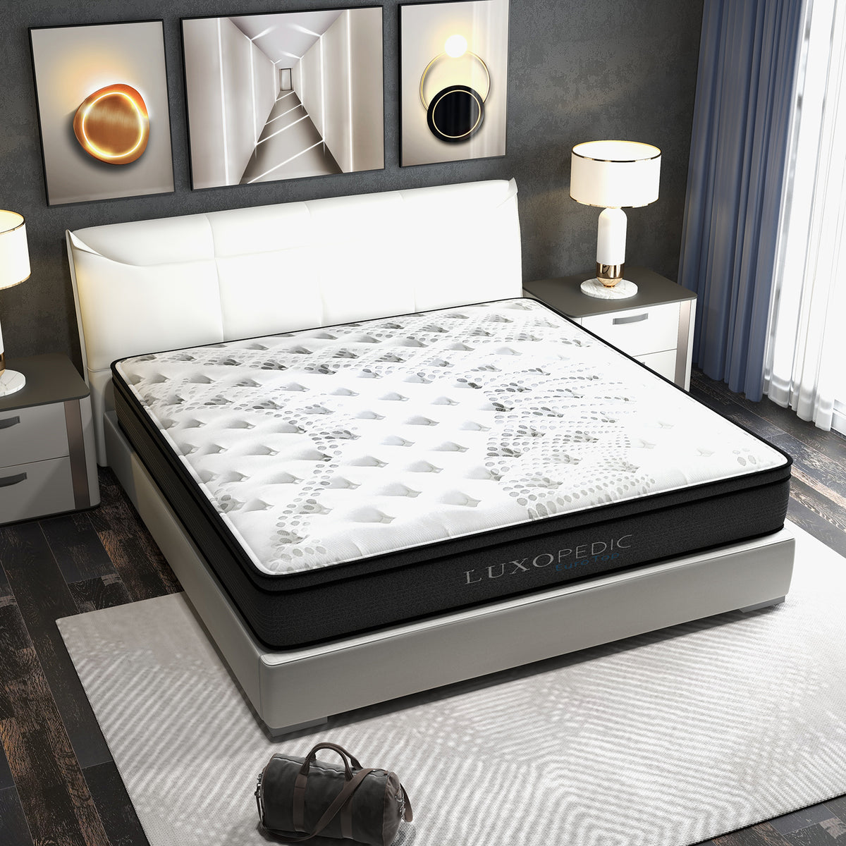 Luxopedic Pocket Spring Mattress 5 Zone 32CM Euro Top Memory King Single, White