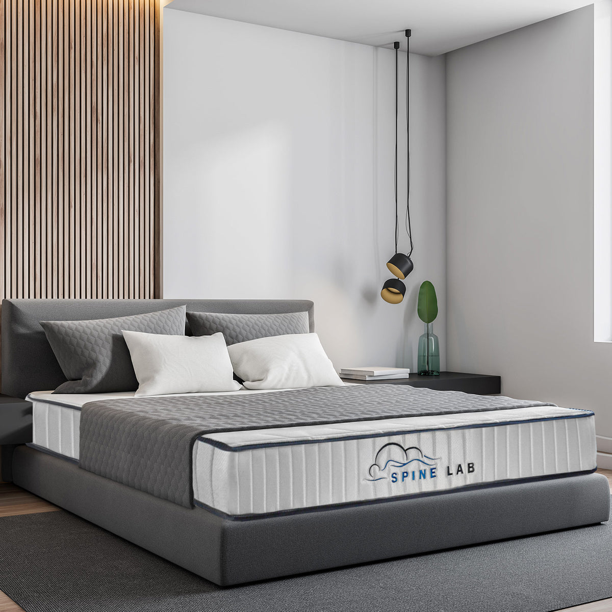 Spine-Lab Mattress 5 Zone 21cm Medium Firm Foam Bonnell Double, White
