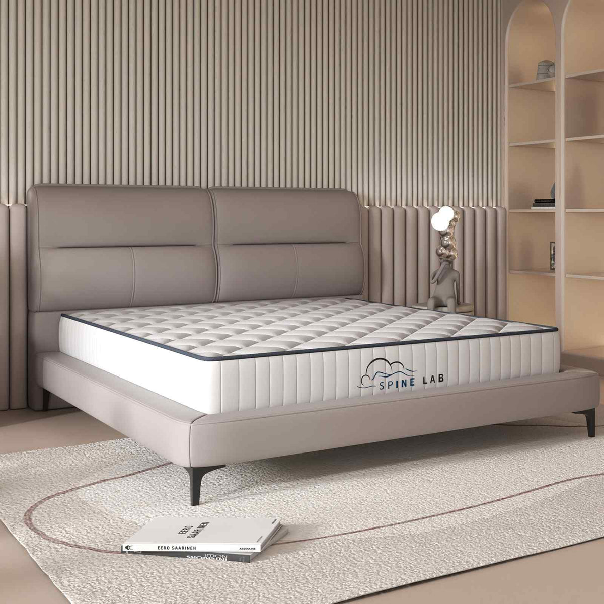 Spine-Lab Mattress 5 Zone 21cm Medium Firm Foam Bonnell King Single, White