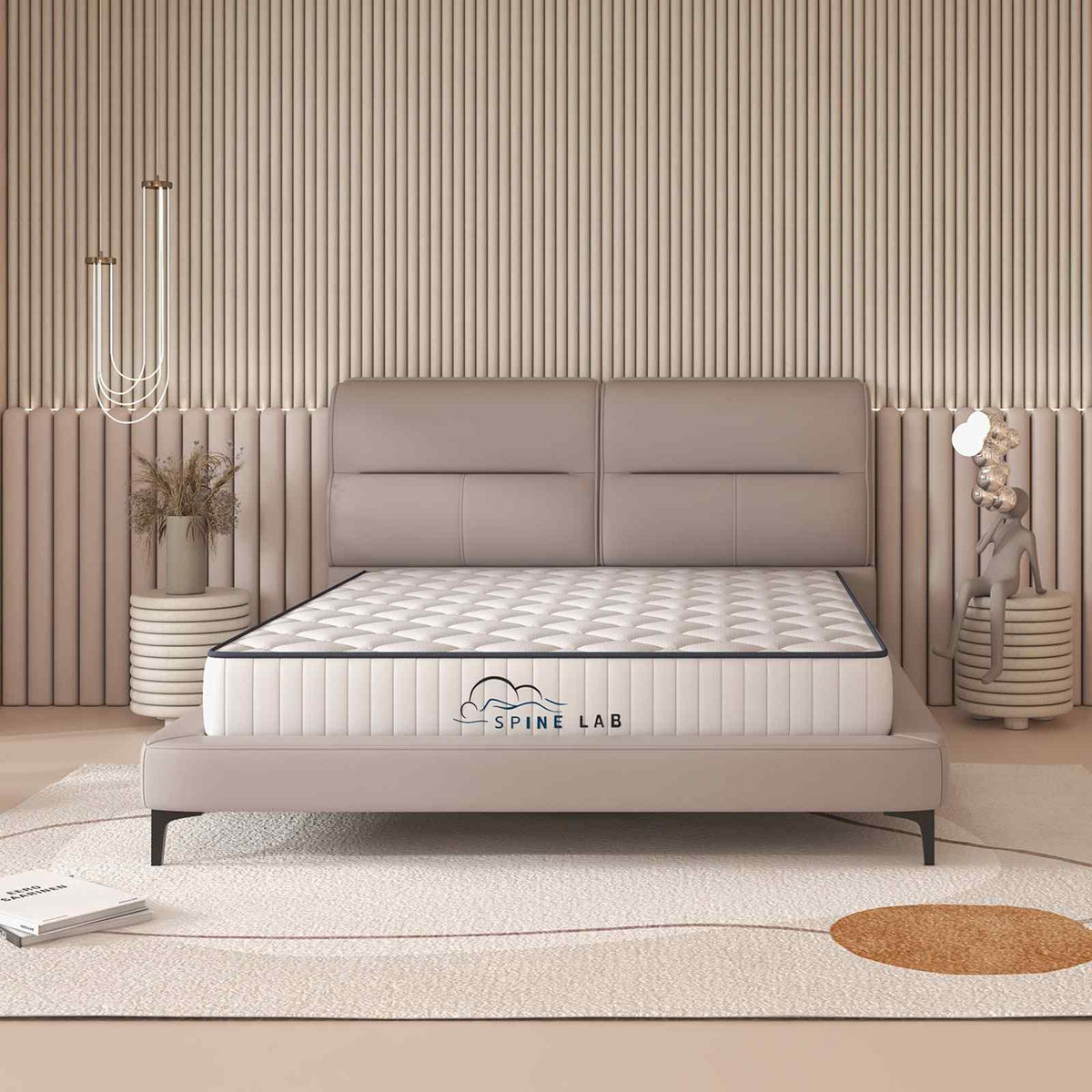 Spine-Lab Mattress 5 Zone 21cm Medium Firm Foam Bonnell King Single, White
