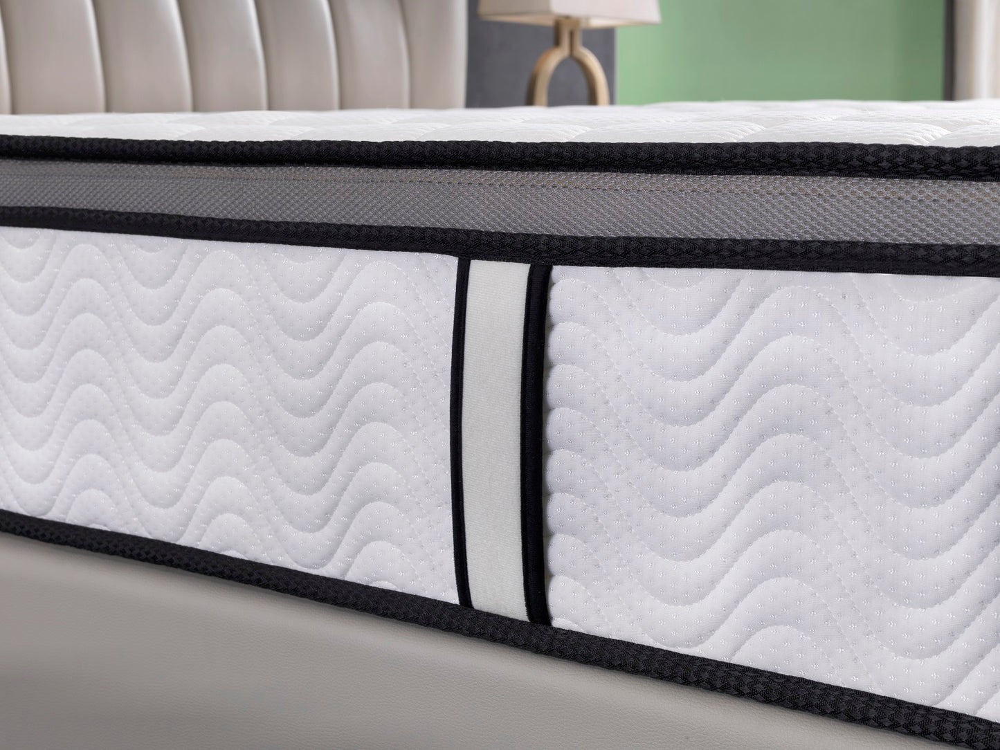 Ergopedic Mattress 5 Zone Latex Pocket Spring Mattress In A Box 30cm - King - White  Grey  Black