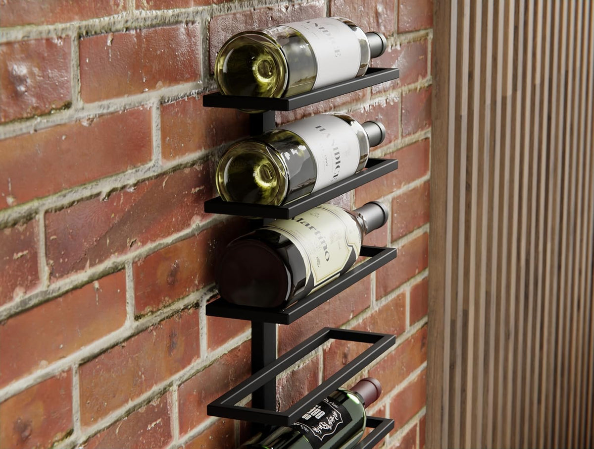 Set 2 Pcs Metal Wall Mount Wine Rack for Wine Bottles, Champagne